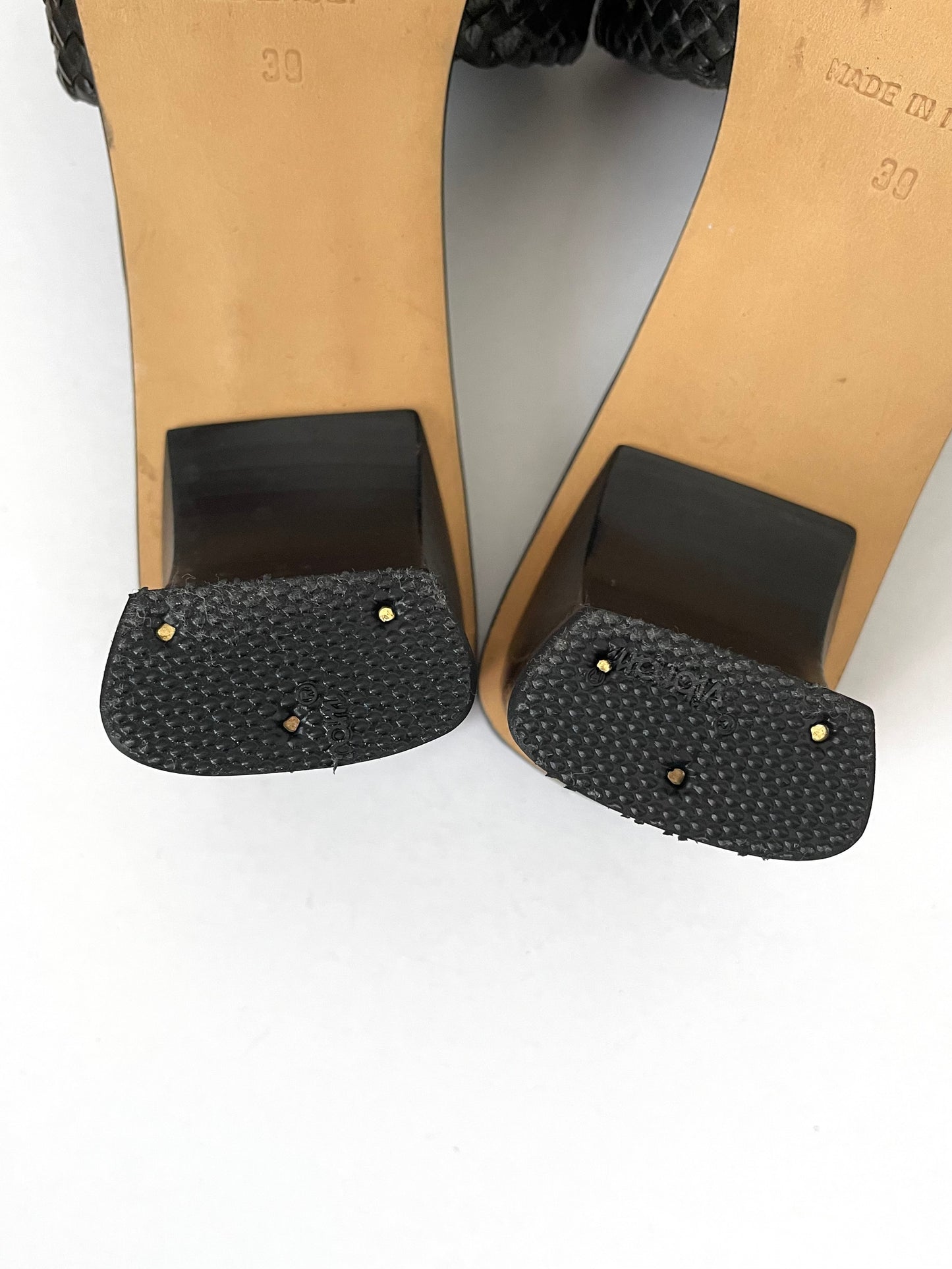 vintage woven leather mule