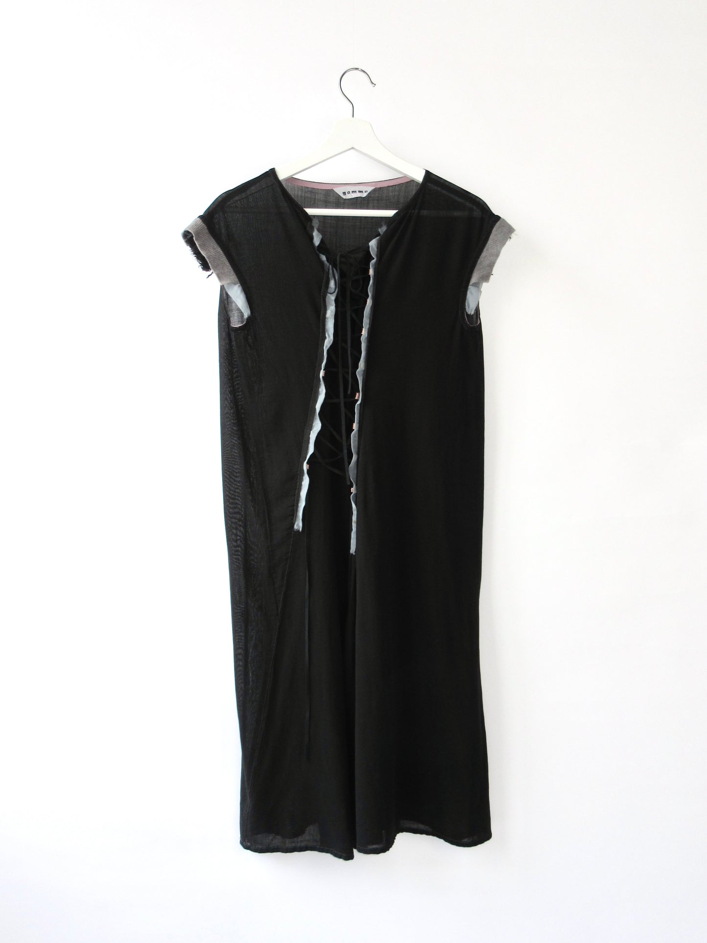gomme asymmetry lace up dress
