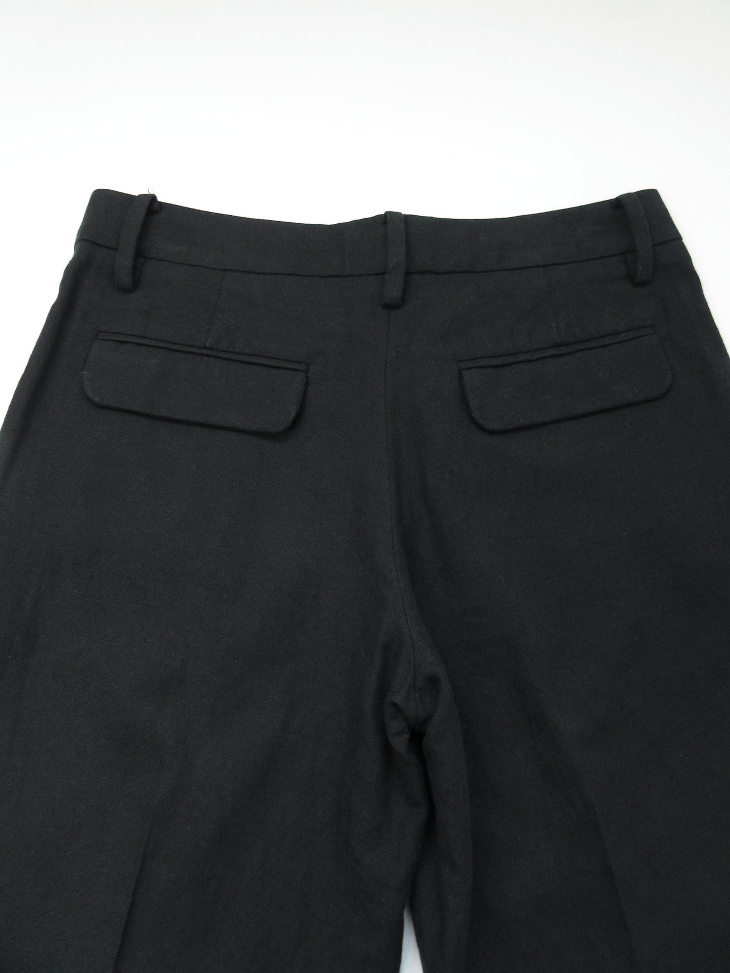 black linen straight slacks