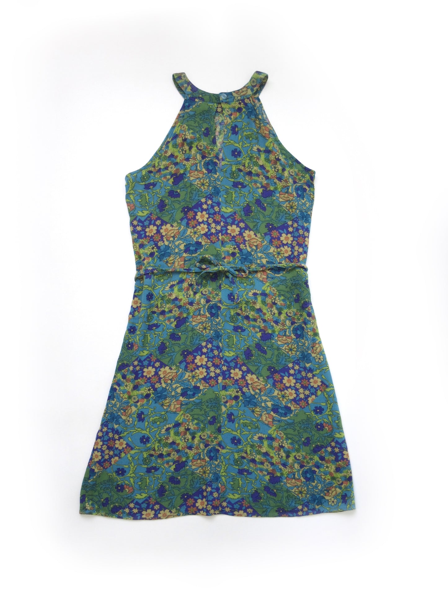 【used】botanical flower american sleeve dress
