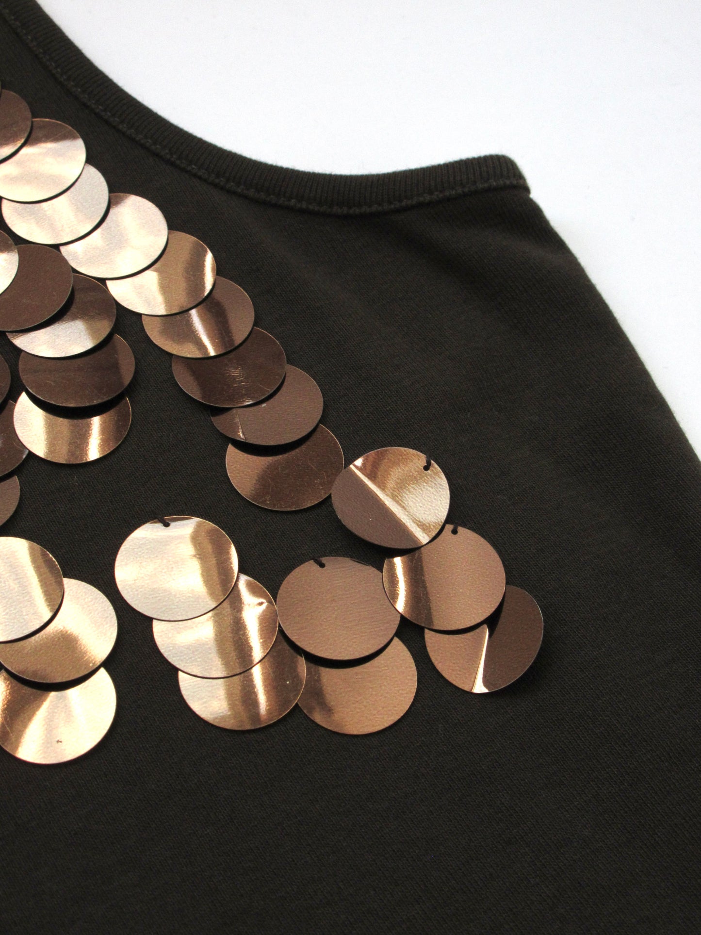 spangle brown tank top