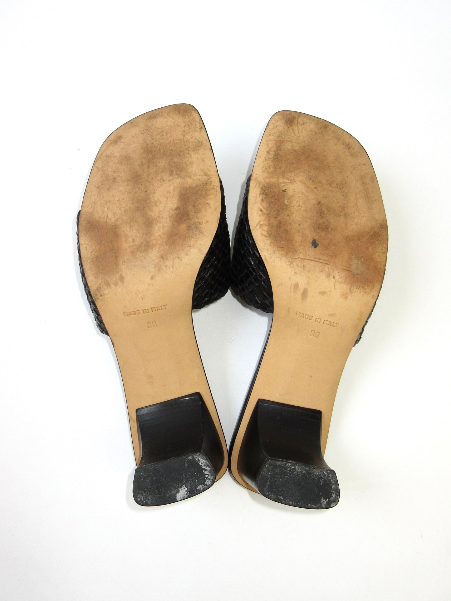 vintage woven leather mule