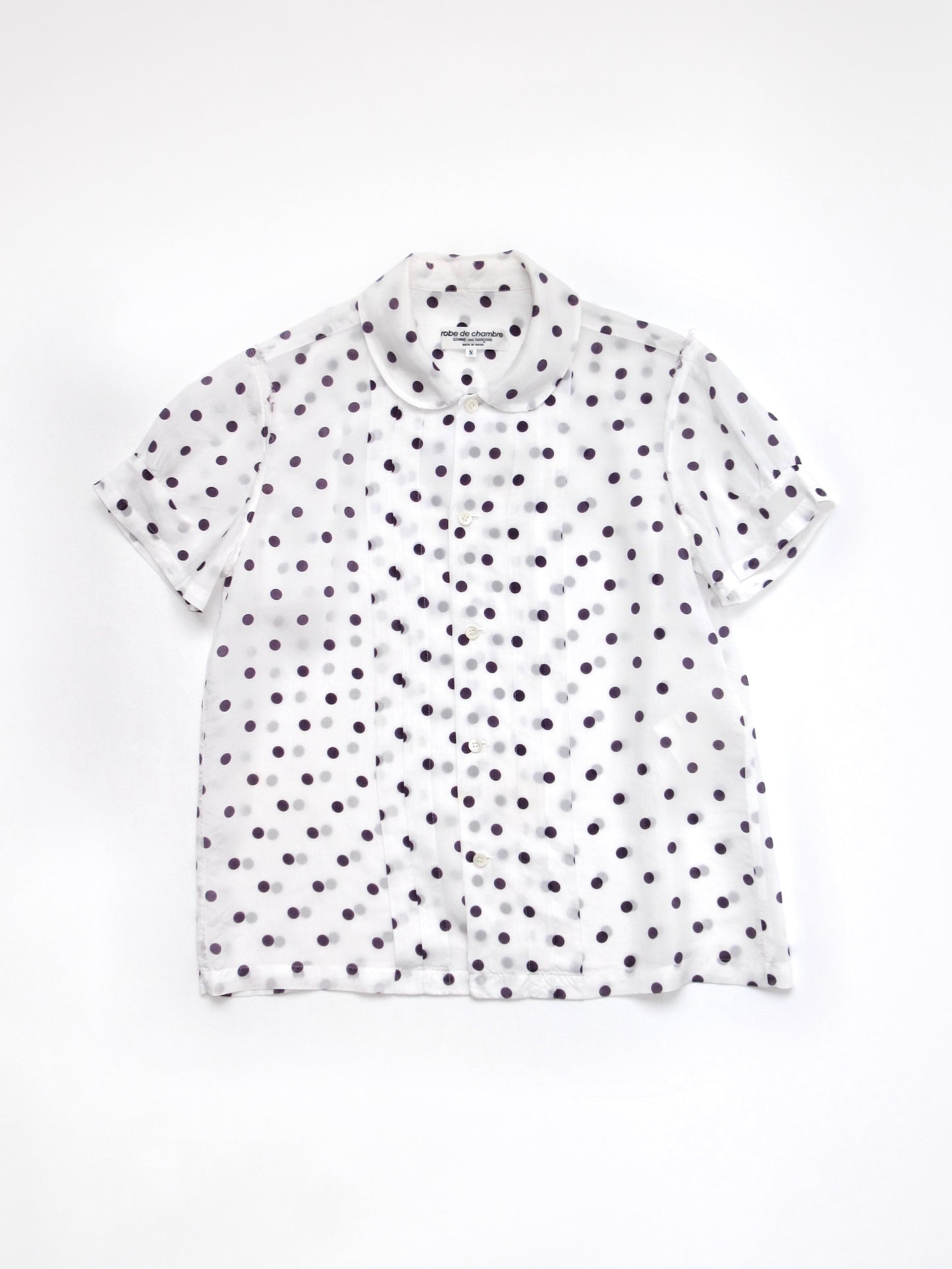 robe de chambre polka dots sheer blouse