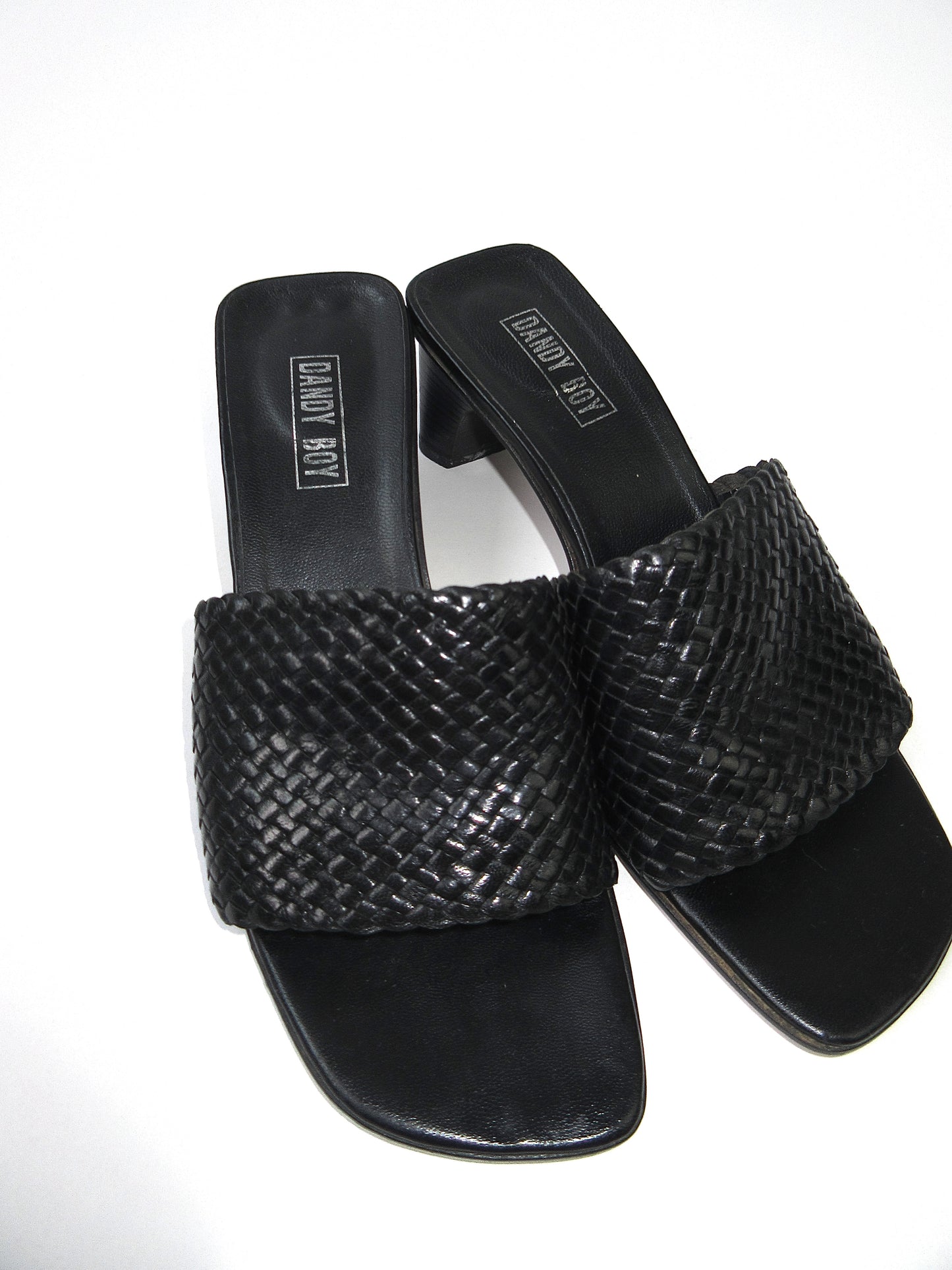 vintage woven leather mule