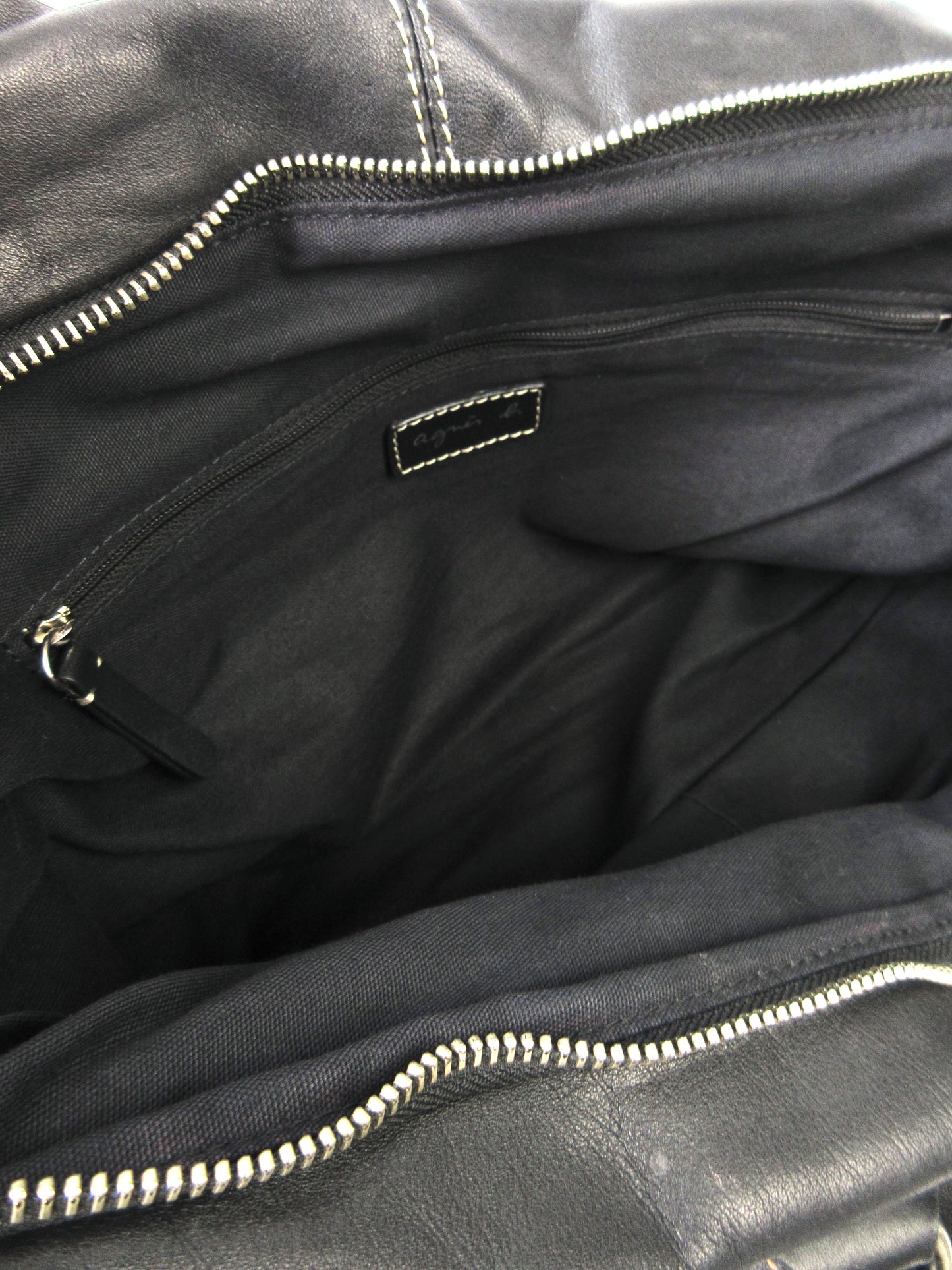 agnes b. leather tote bag