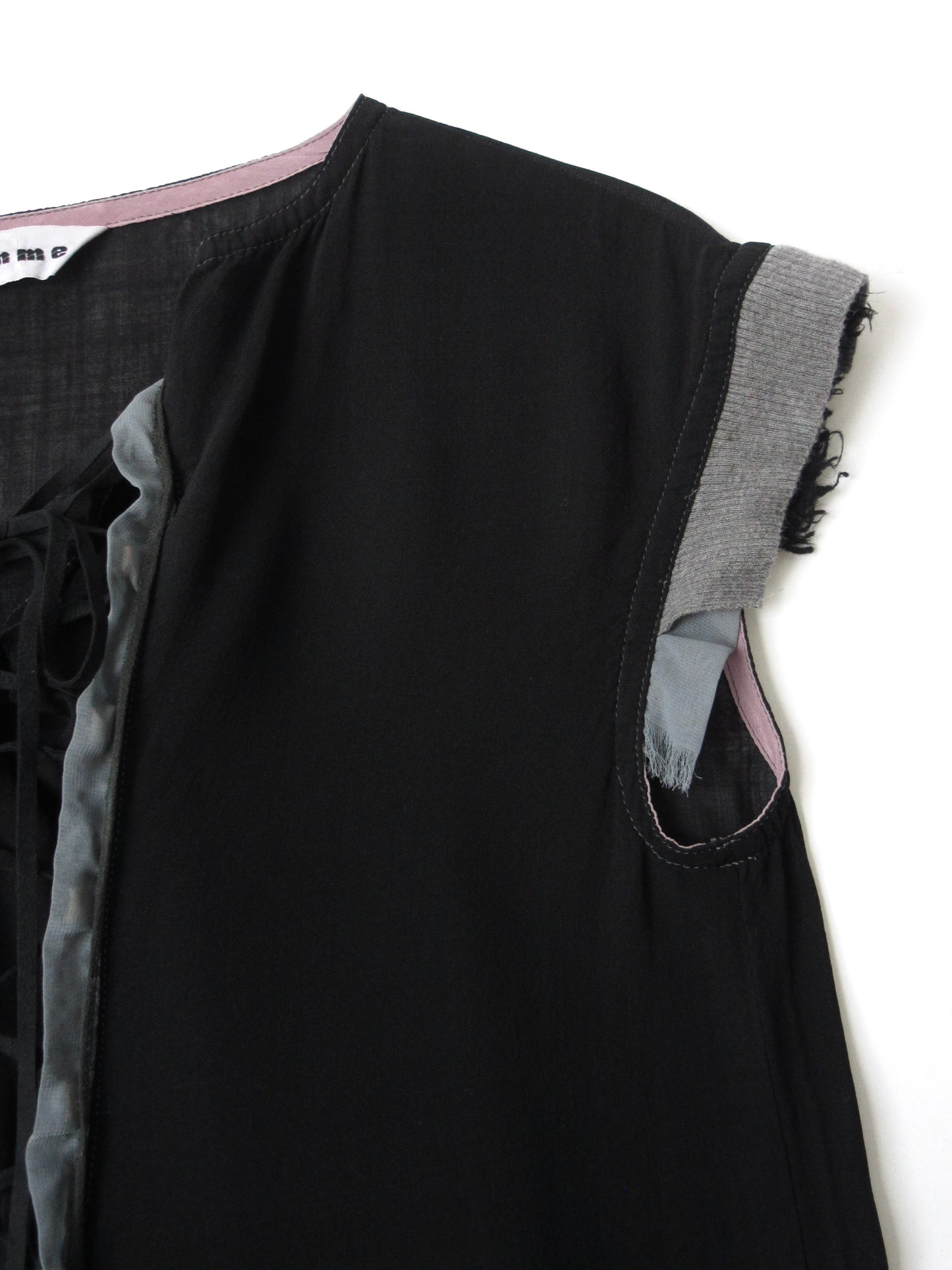 gomme asymmetry lace up dress