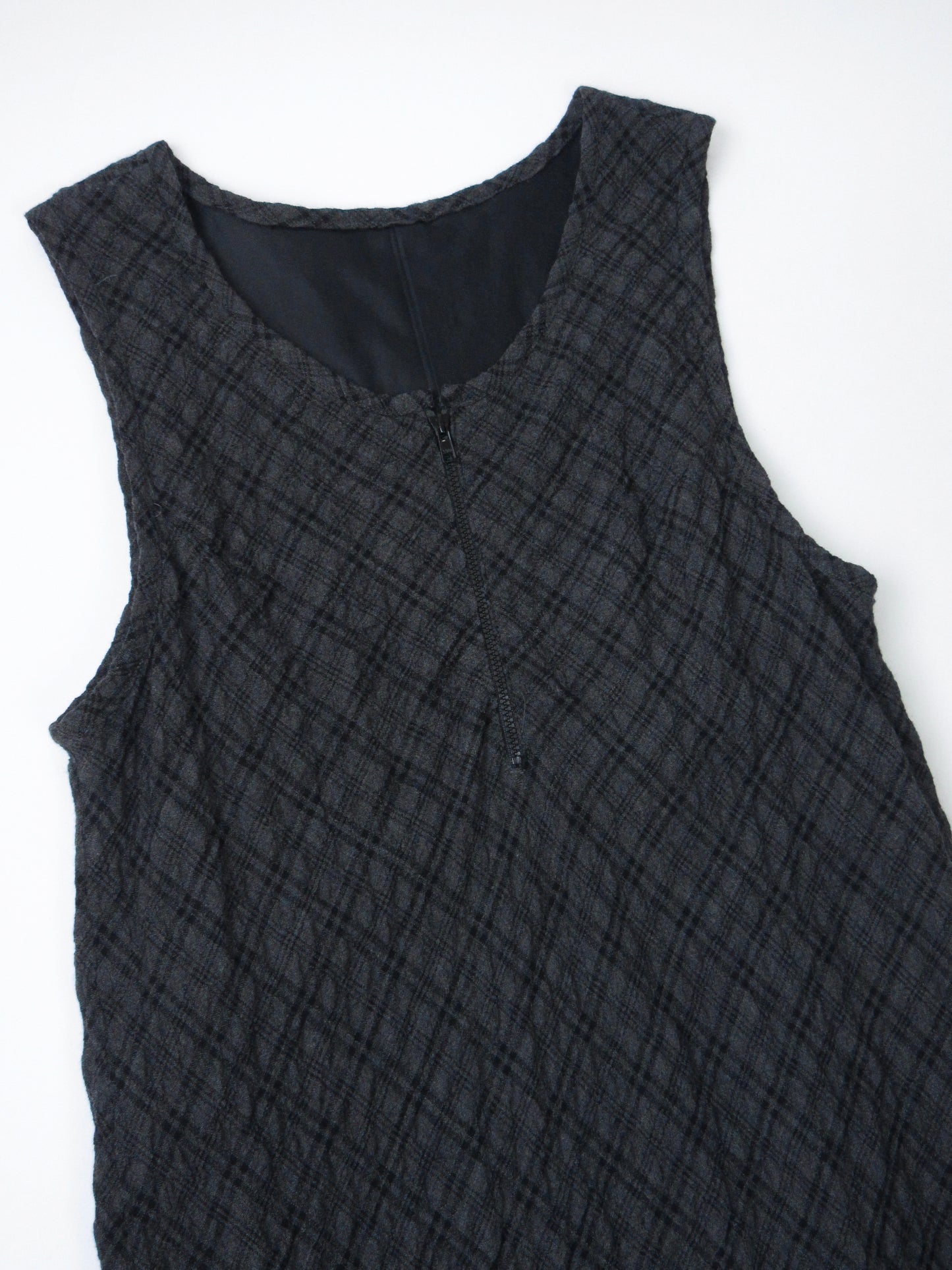 plaid sleeveless long dress