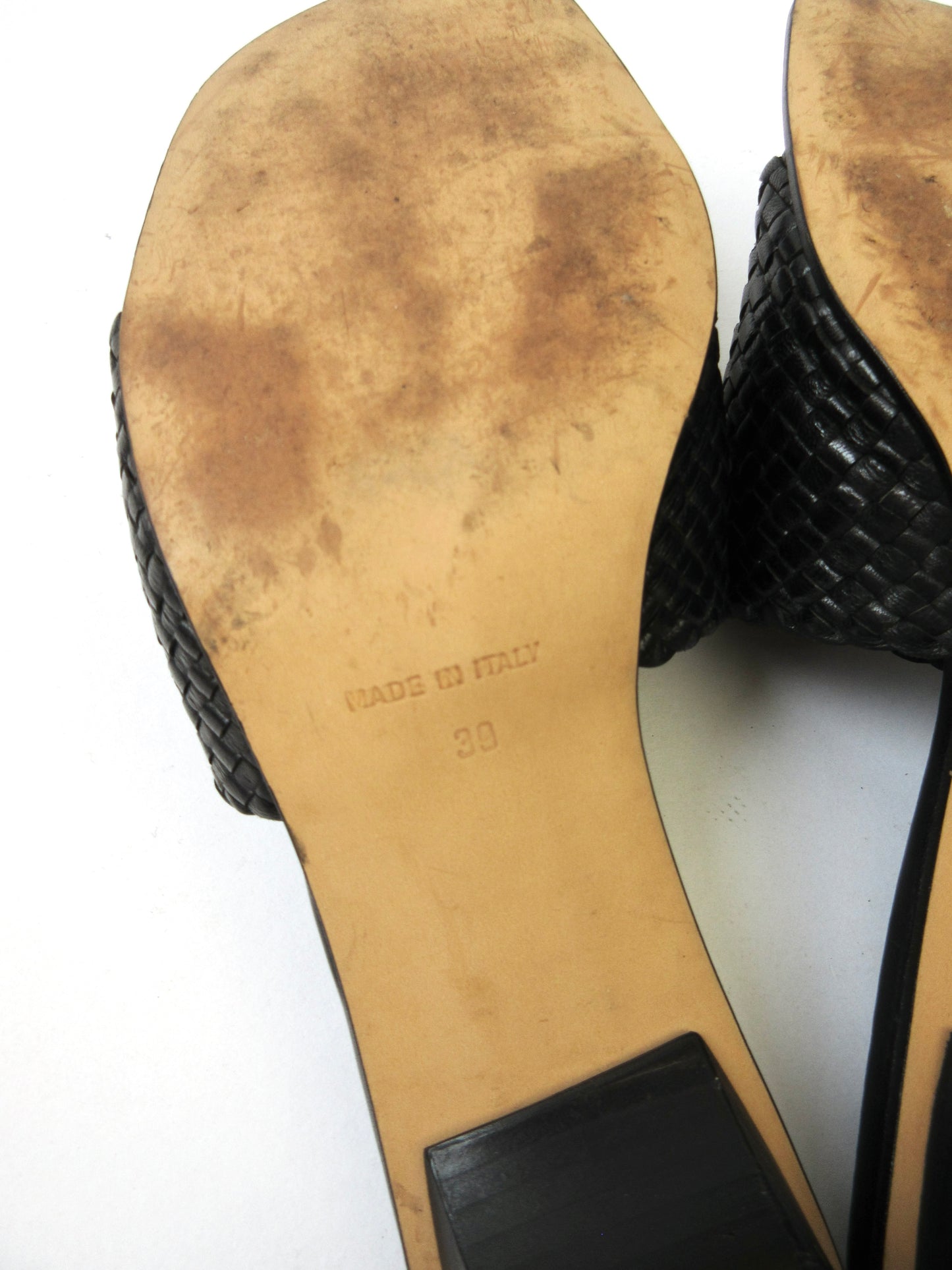 vintage woven leather mule