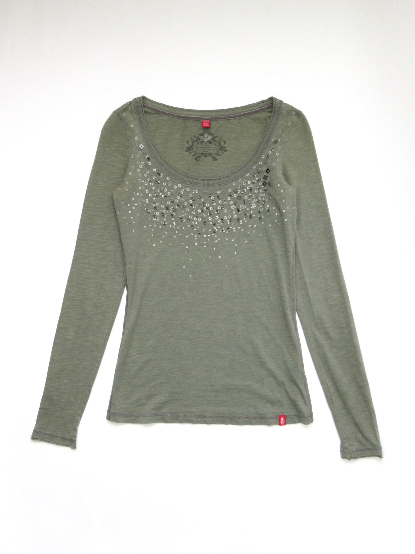 spangle khaki long sleeve