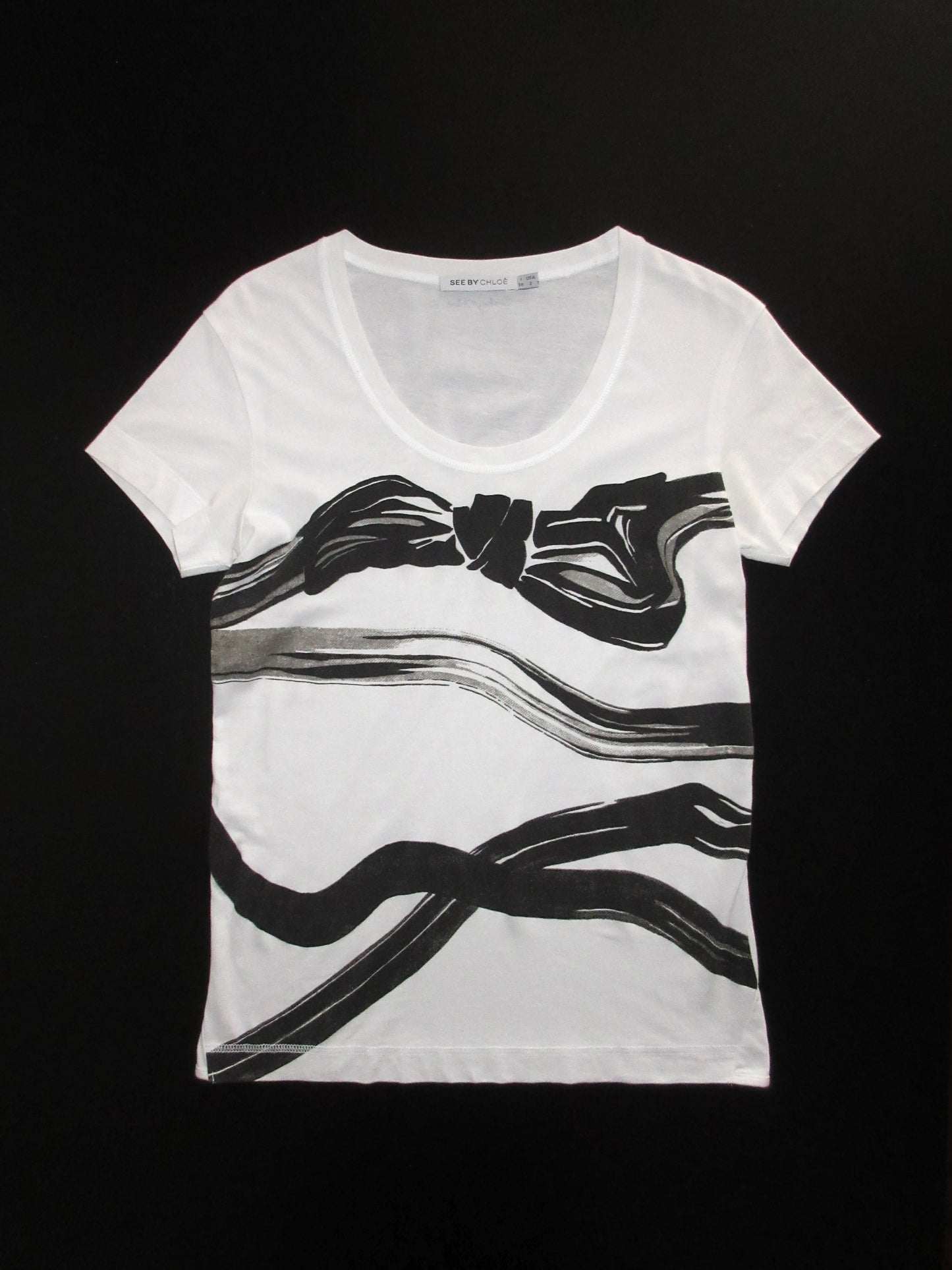 SEE BY CHLOÉ ribbon print tee