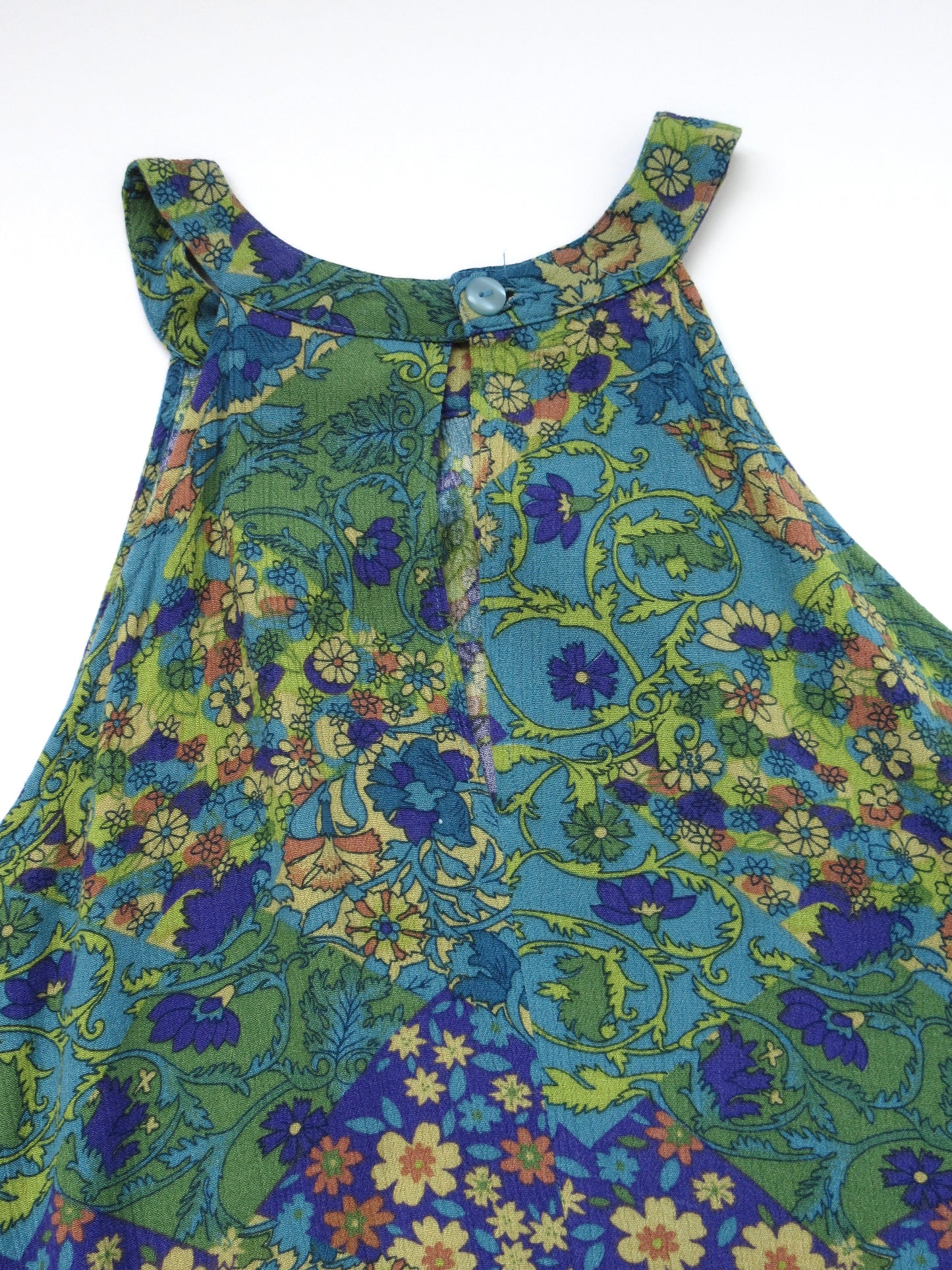 【used】botanical flower american sleeve dress