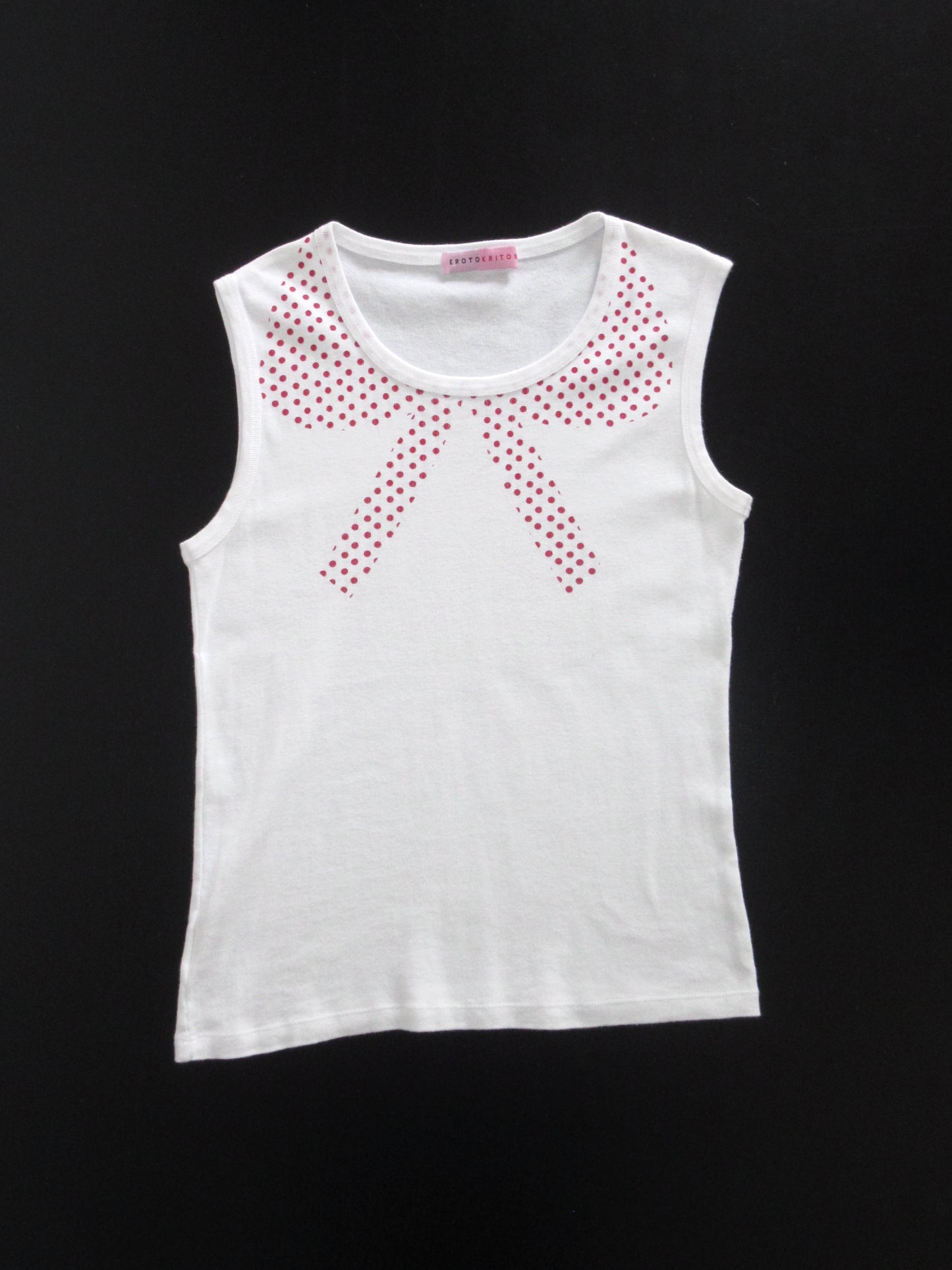 dots ribbon design sleeveless top