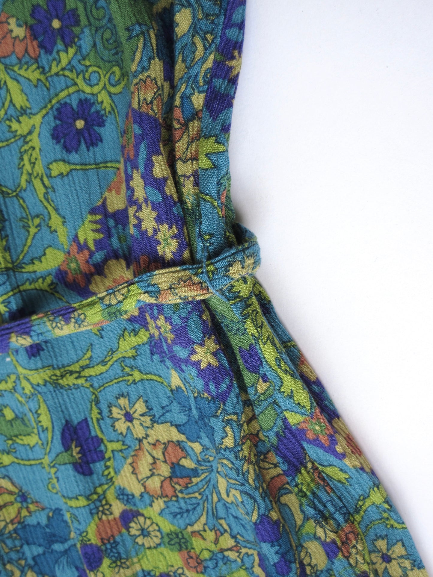 【used】botanical flower american sleeve dress