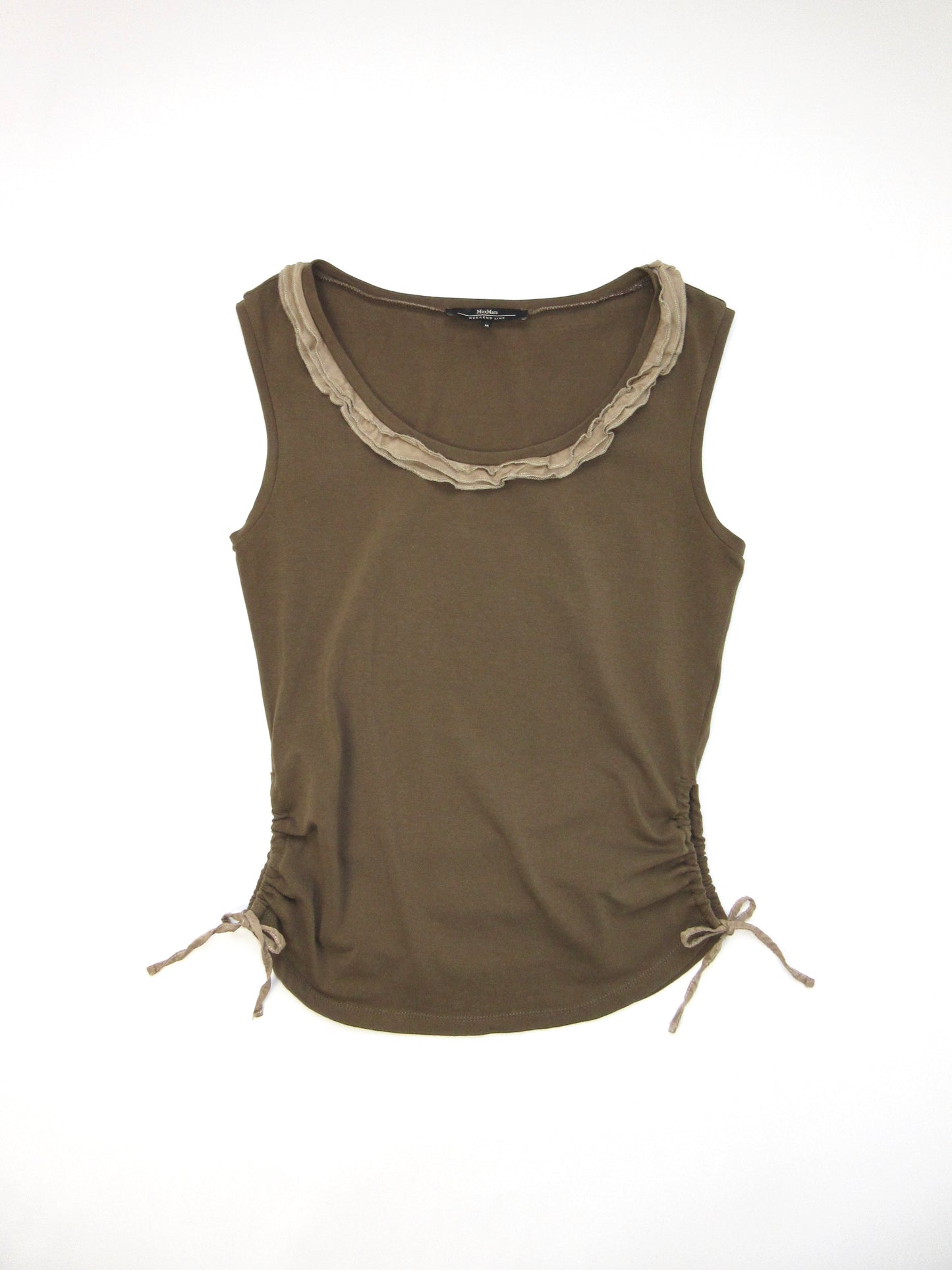 MaxMara frill side ribbon sleeveless top