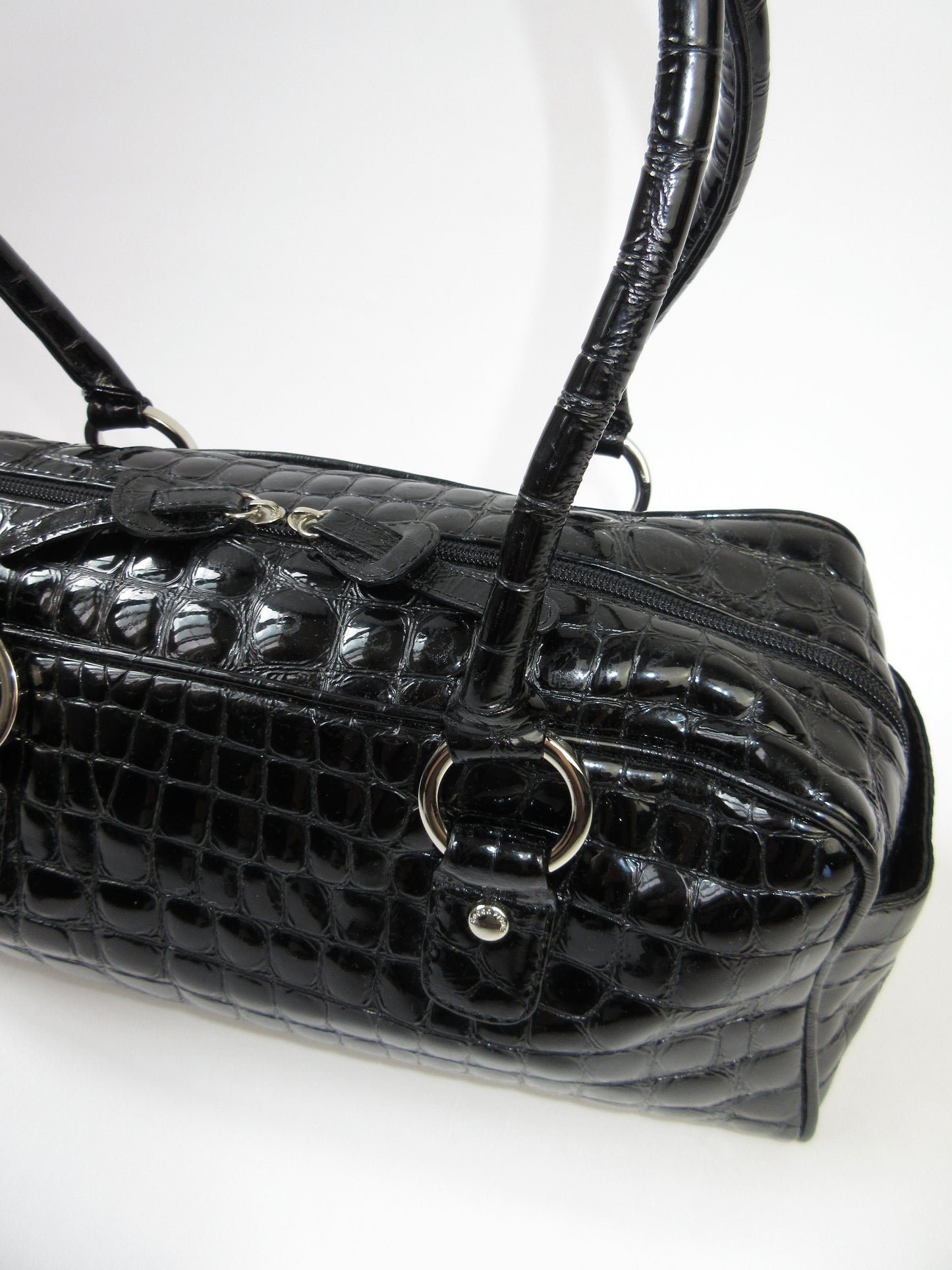 embossed enamel sholder bag