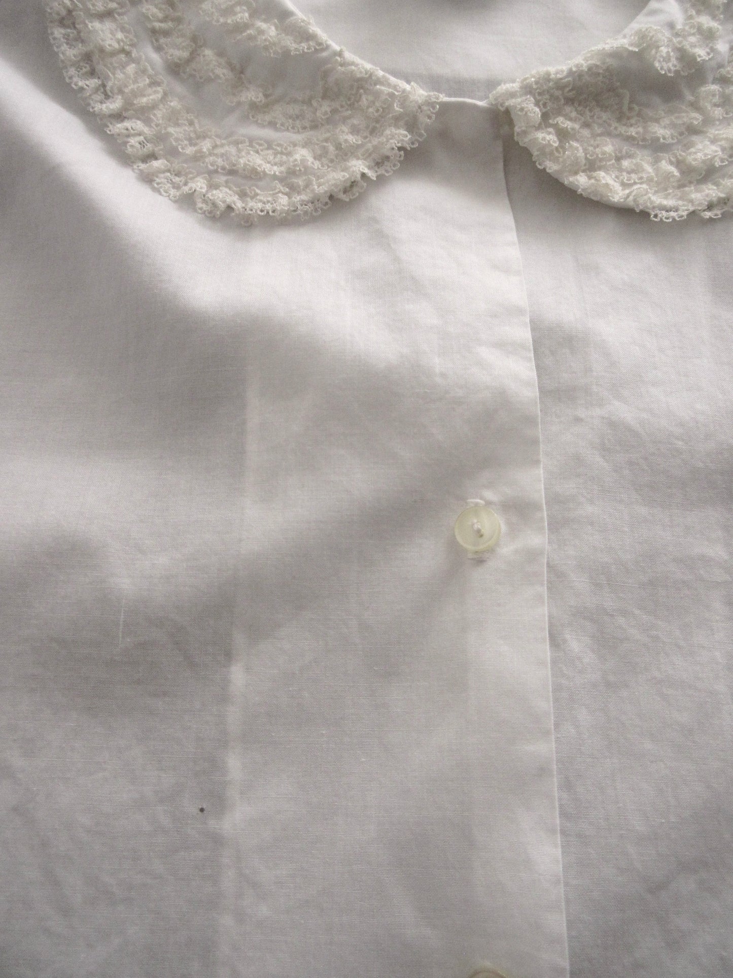 【used】lace collar white blouse