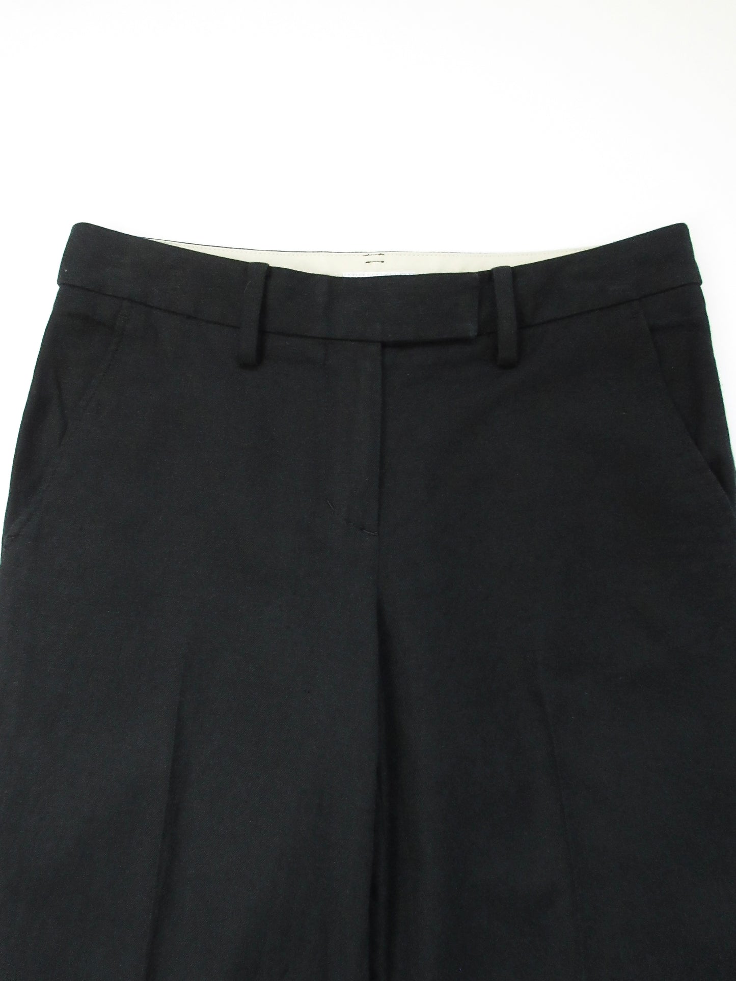 black linen straight slacks