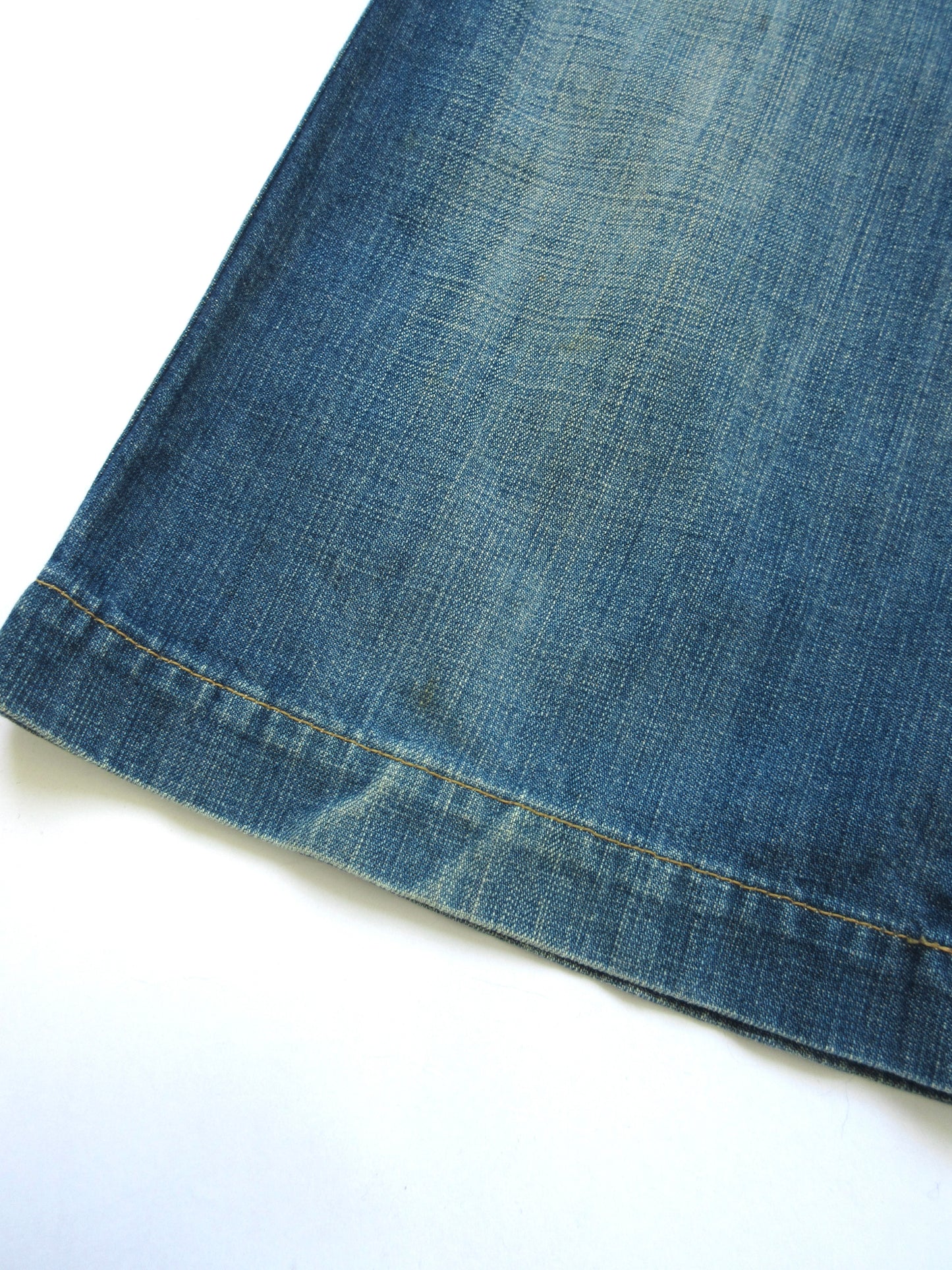 denim aging bermuda pants