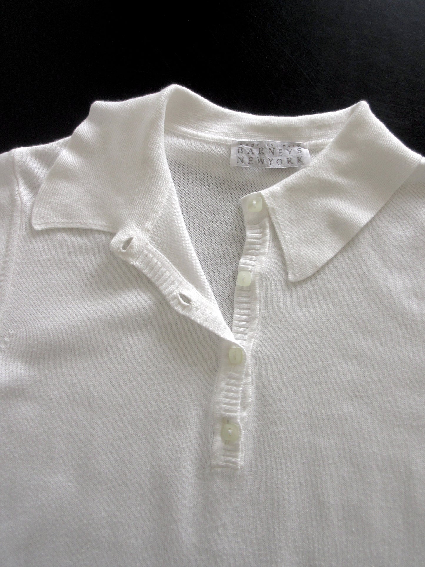 white cotton polo shirt