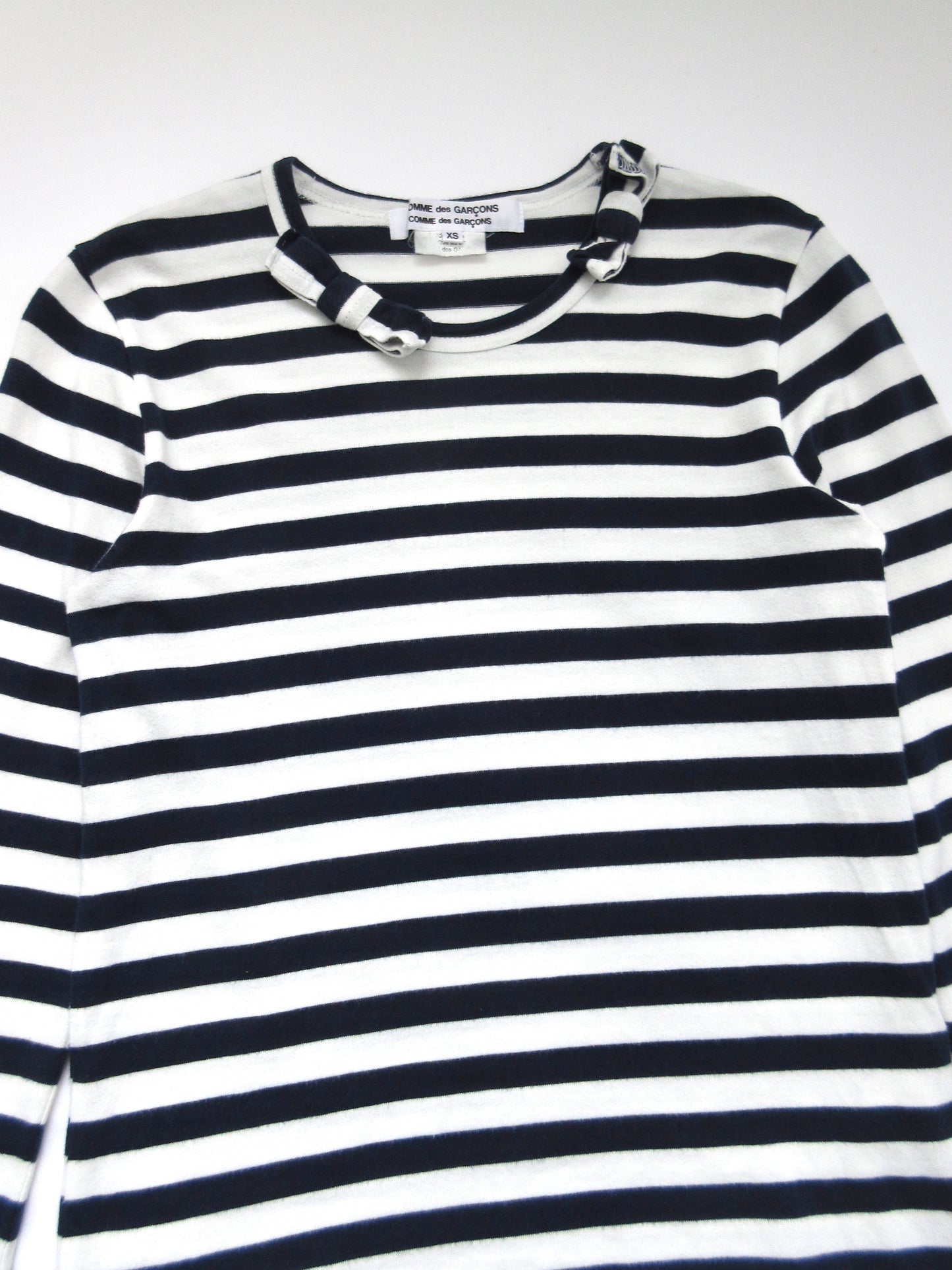 comme des garcons stripe ribbon longsleeve