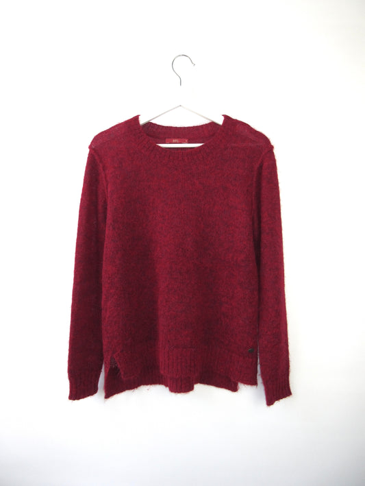 red mix color alpaca knit