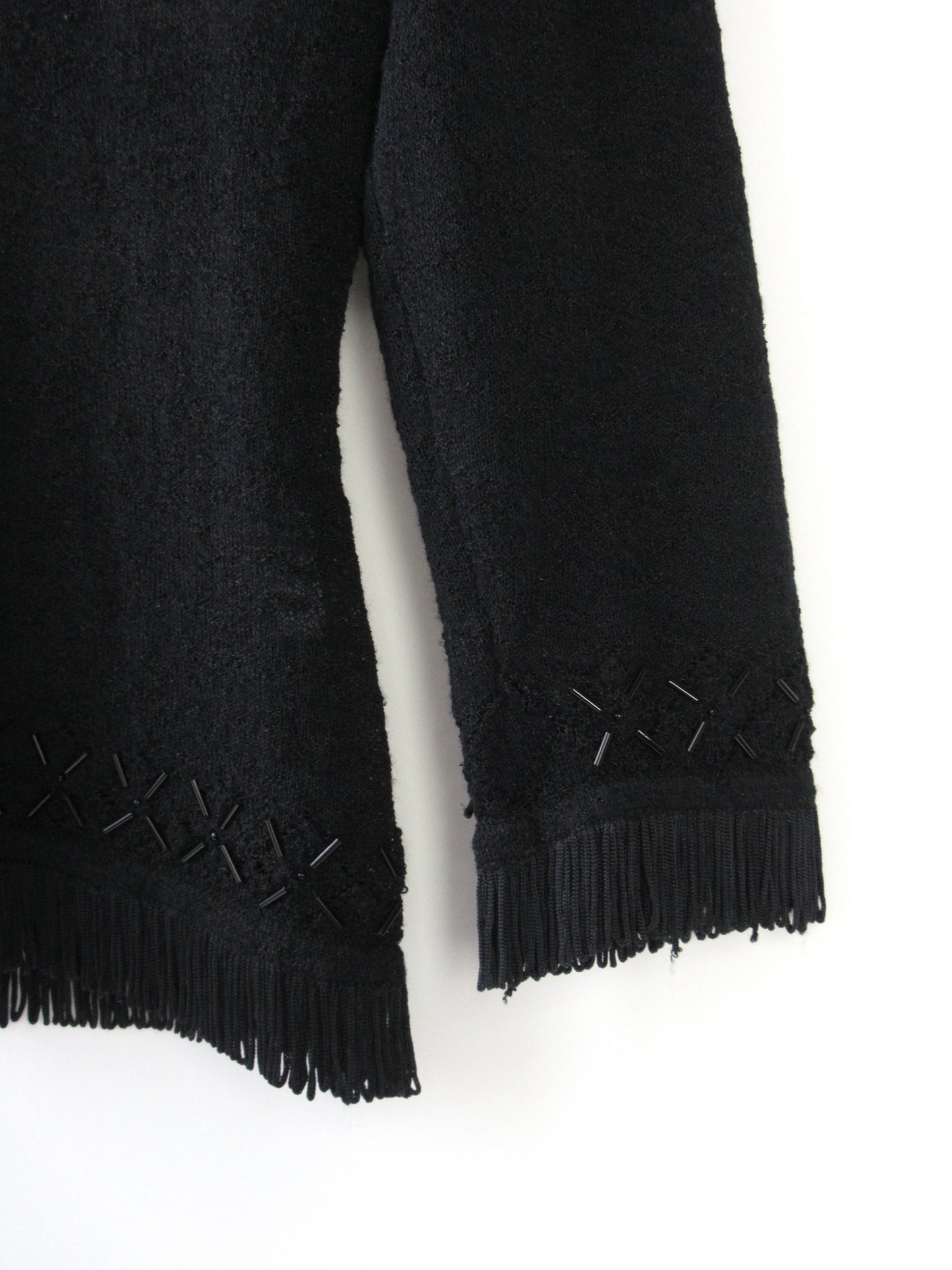 fringe design v neck top