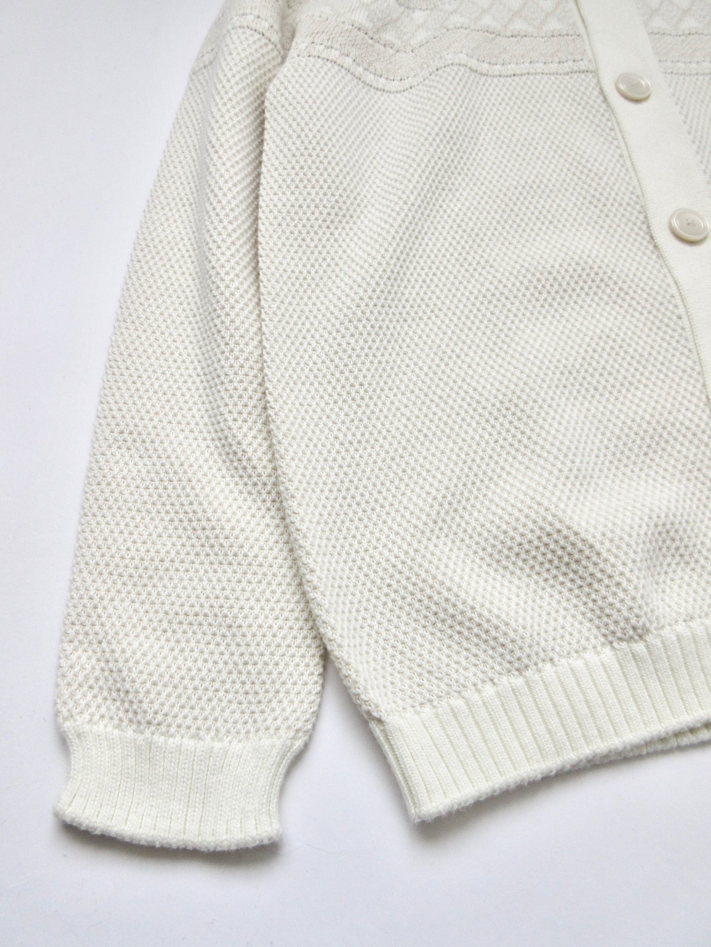 nordic pattern white cardigan