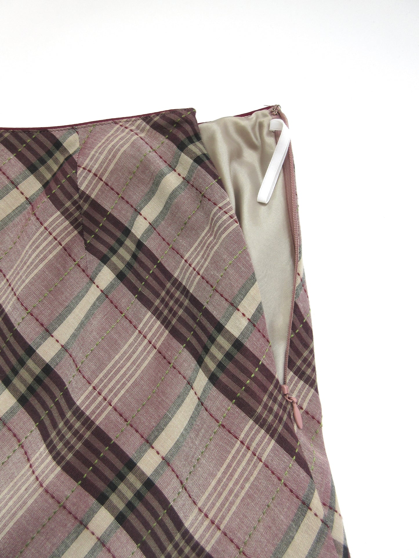 plaid pattern midi skirt