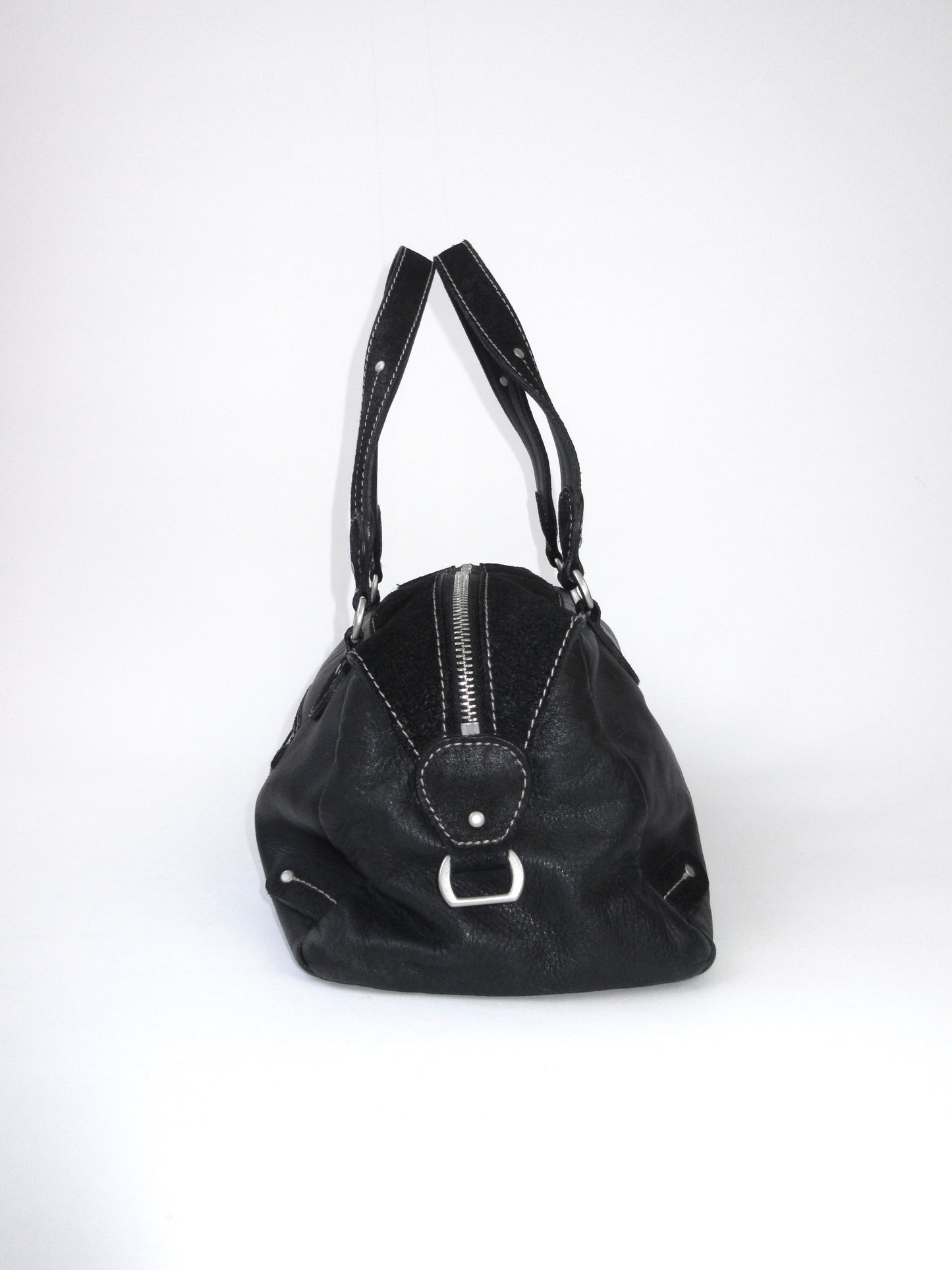 agnes b. different materials boston bag