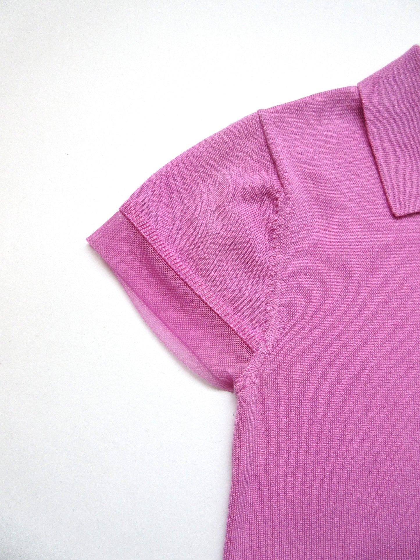 EMPORIO ARMANI pink polo silk knit