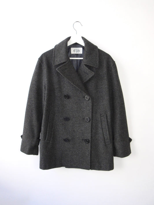 dark gray wool pea jacket