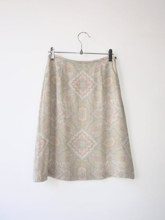paisley pattern chiffon skirt