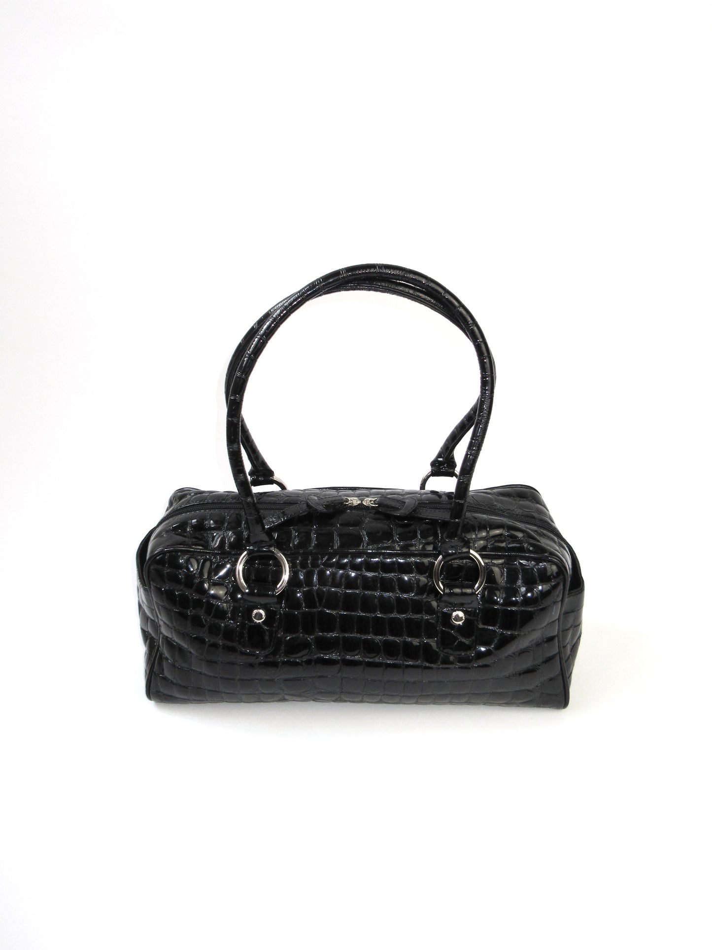 embossed enamel sholder bag
