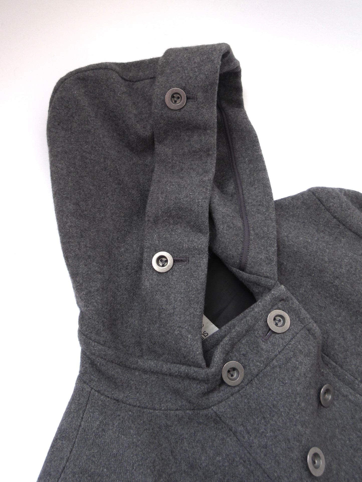 gray double button design coat