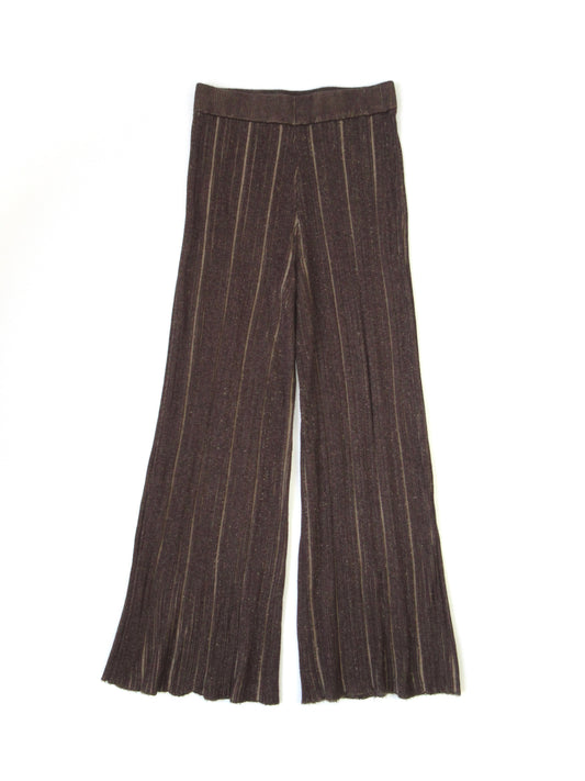 【used】brown lib knit pants