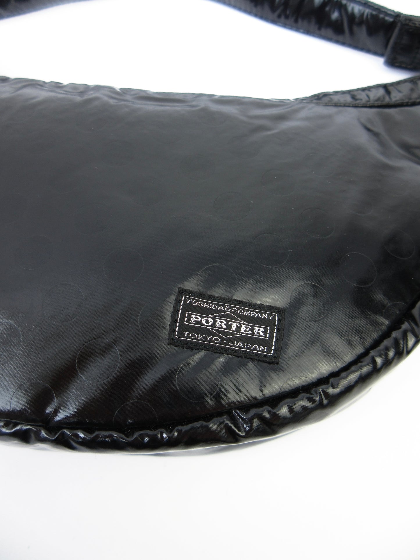 PORTER GIRL ENAMEL SHOULDER BAG S black