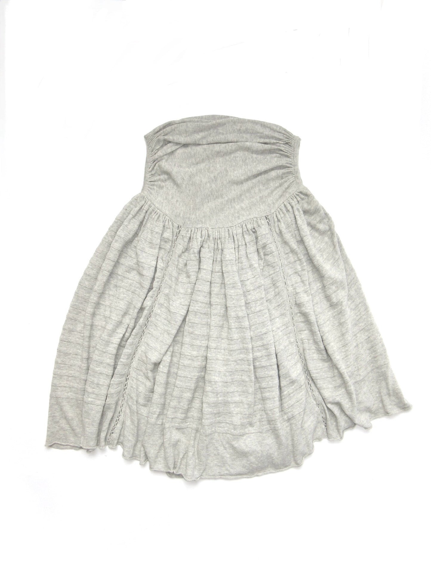 cotton knit gather flare skirt