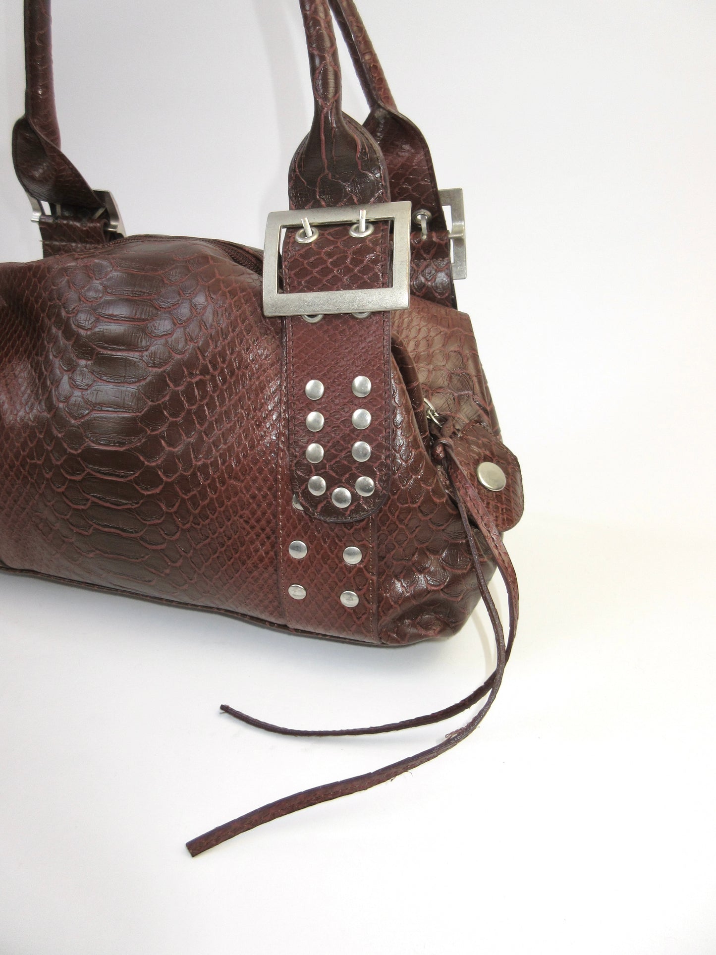 python pattern shoulder bag