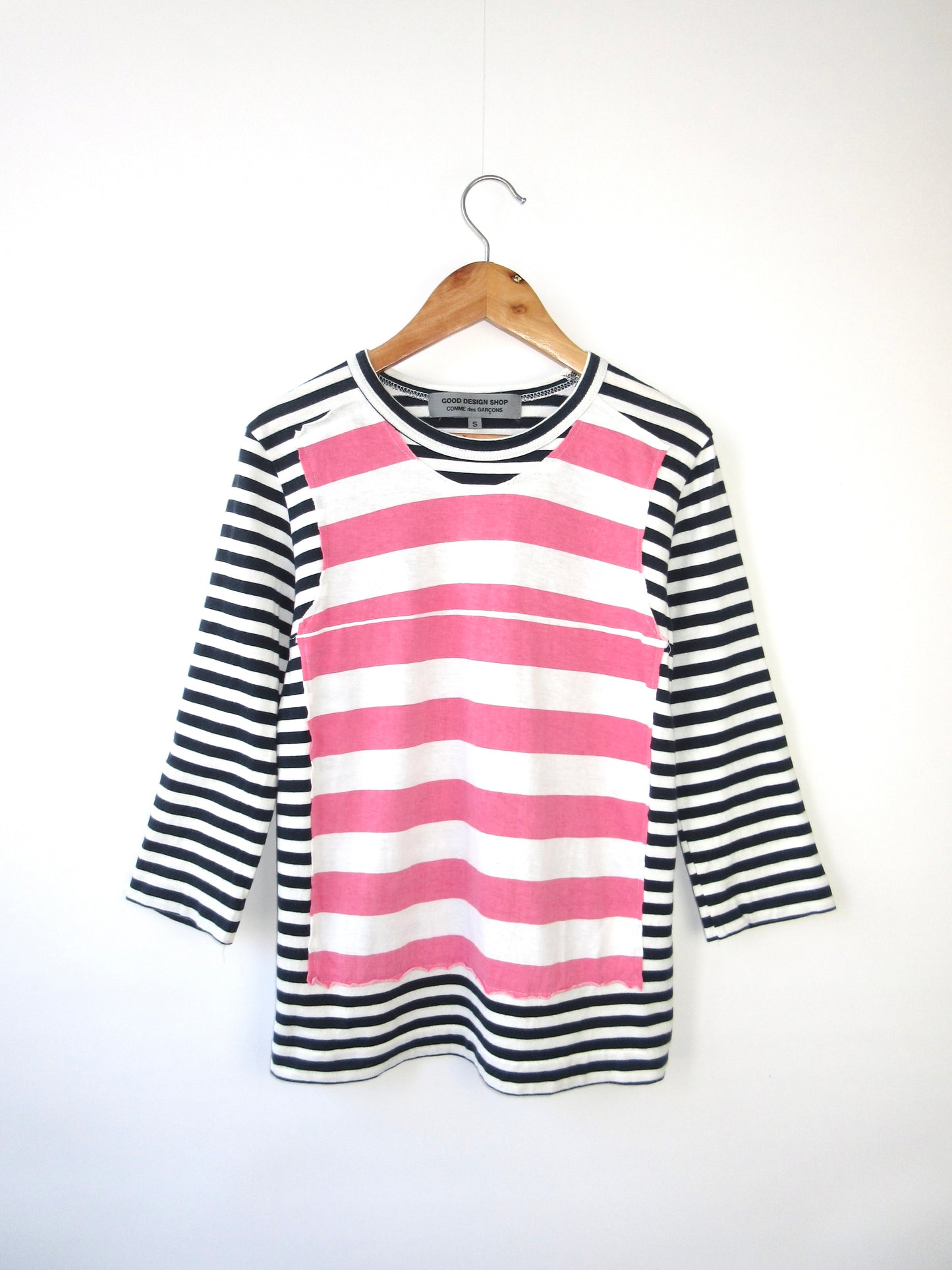 COMME des GARÇONS pink×navy stripe design top