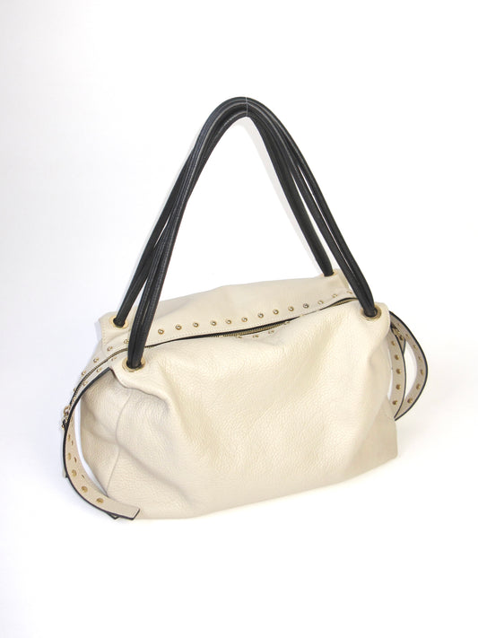 leather studs tote bag