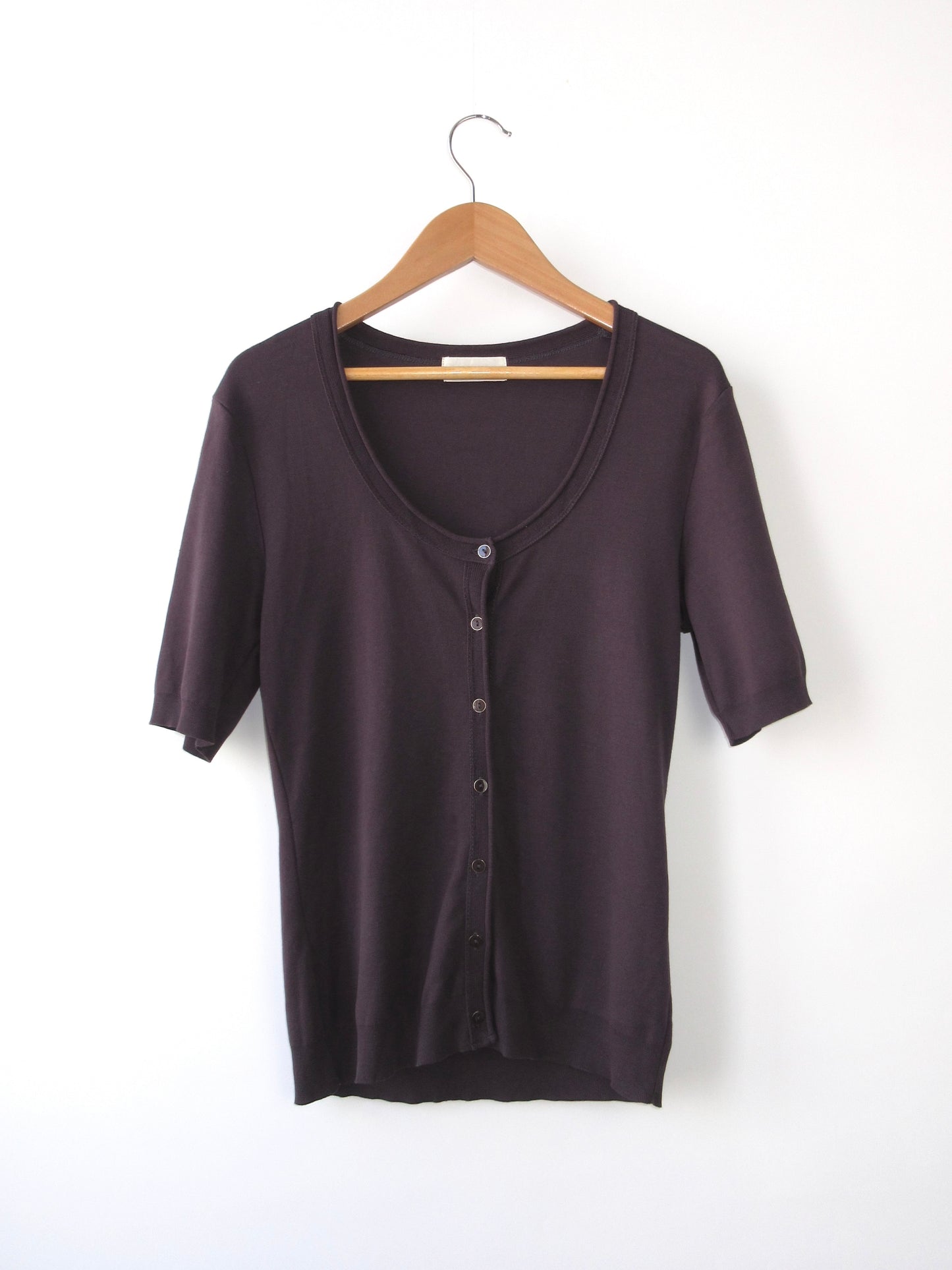 short sleeve u-neck cardigan