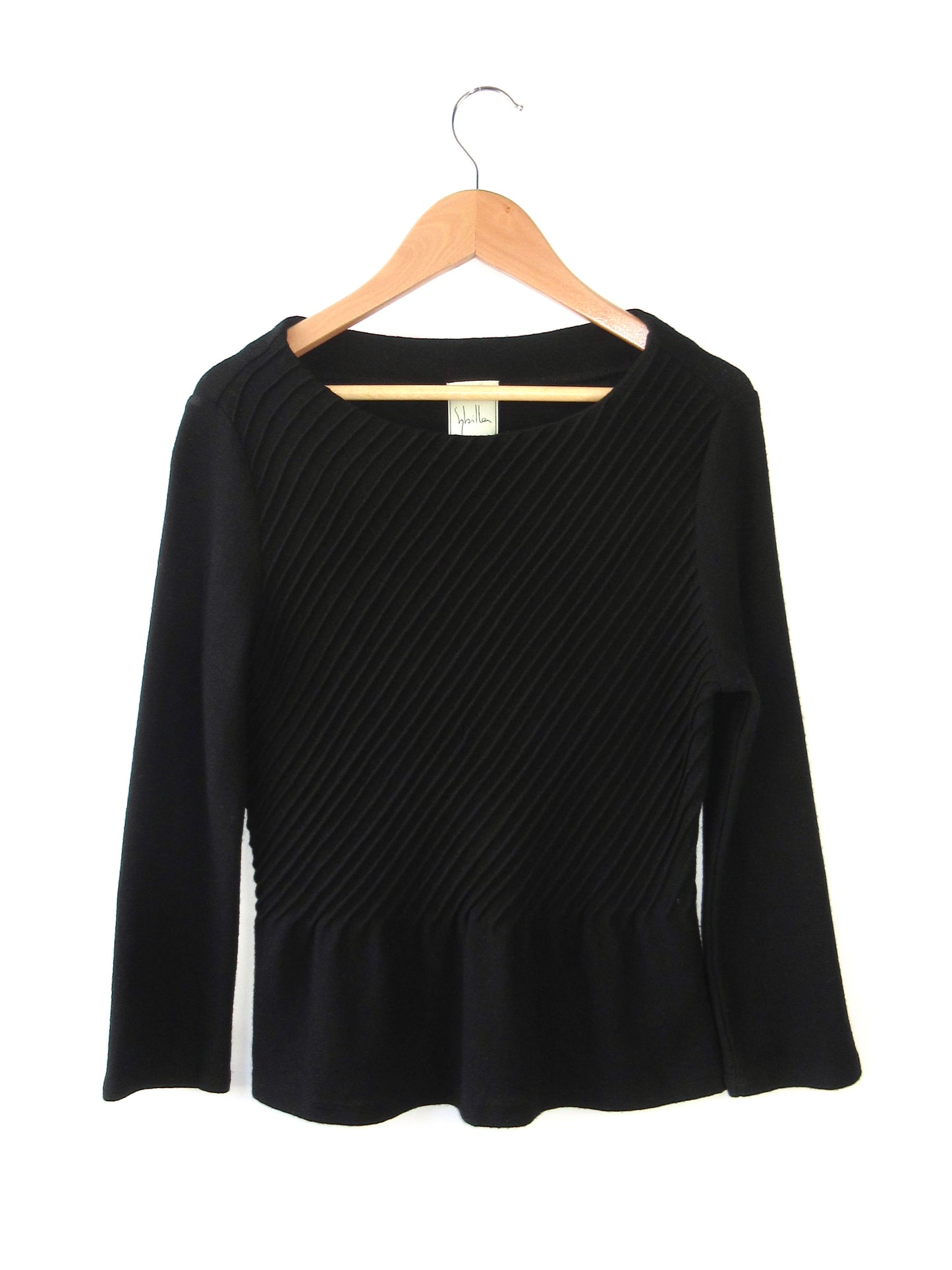 peplum detail wool top