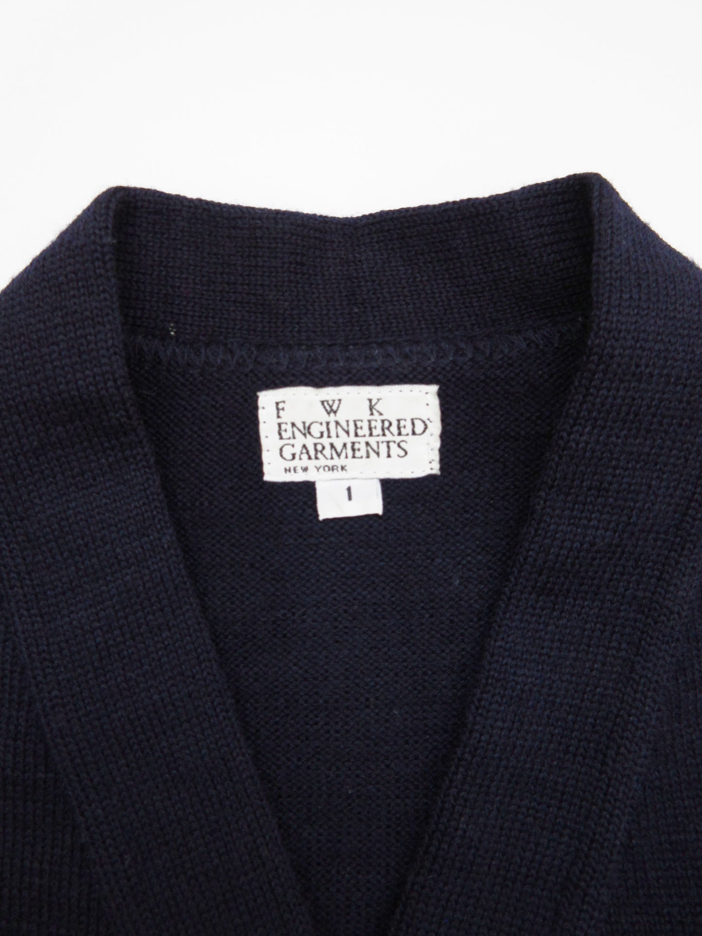 navy wool design cardigan