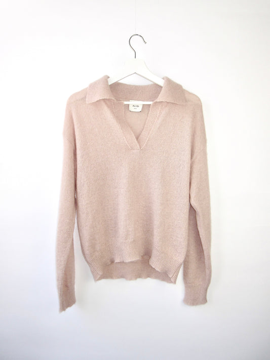 pink mohair skipper knit