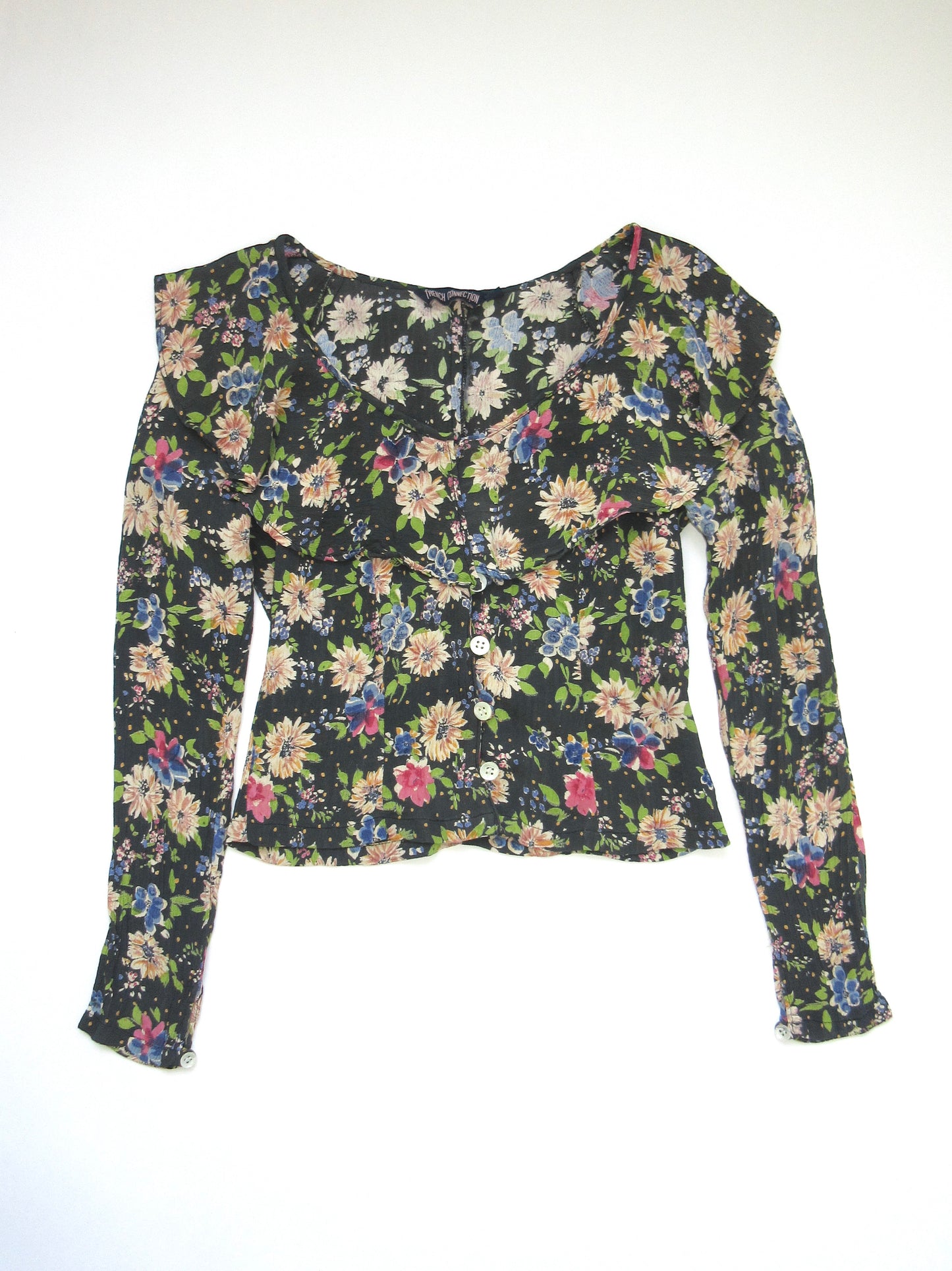 【used】flower ruffle blouse