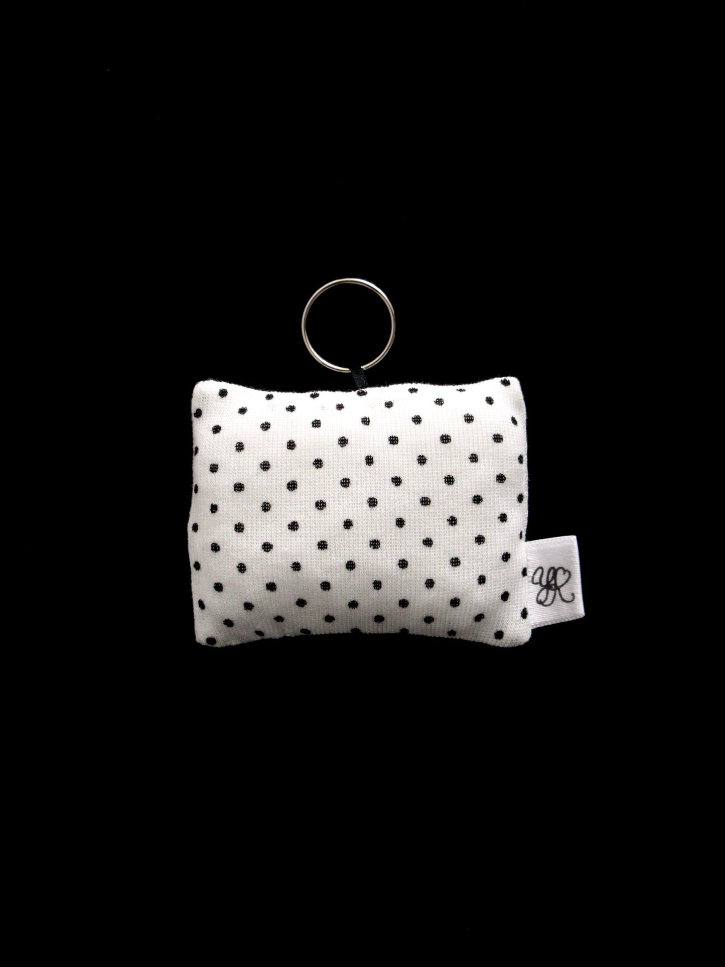 square polka dots keyring
