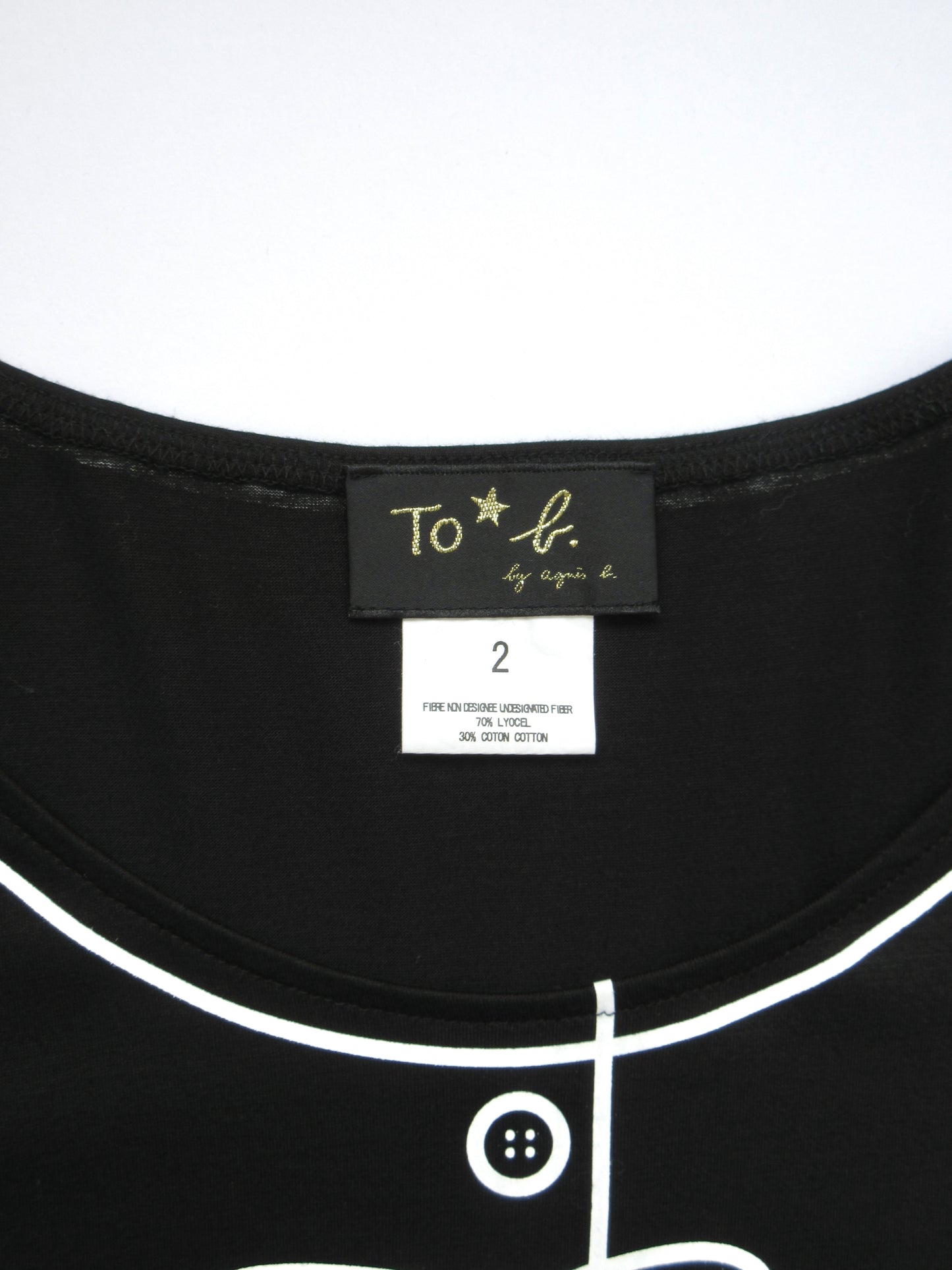 To b. by agnès b. ribbon print t-shirt