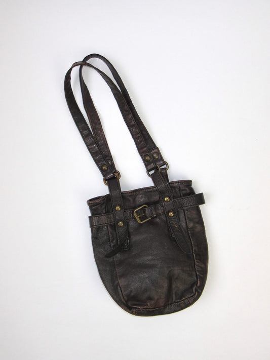 【used】vintage leather shoulder bag