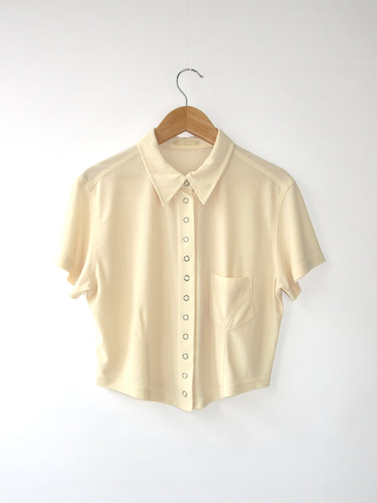 【used】ivory crop shirt