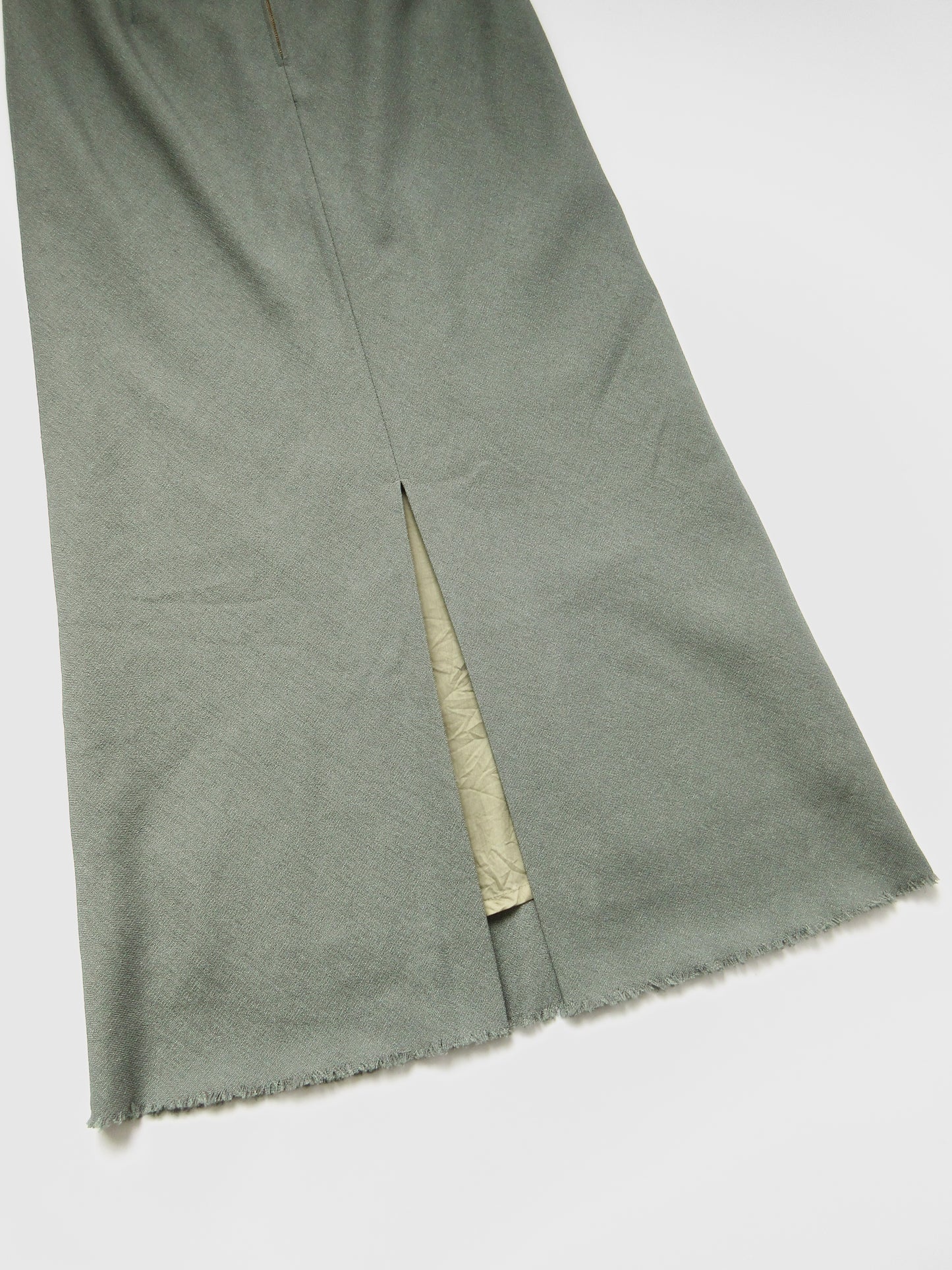 moss green long skirt